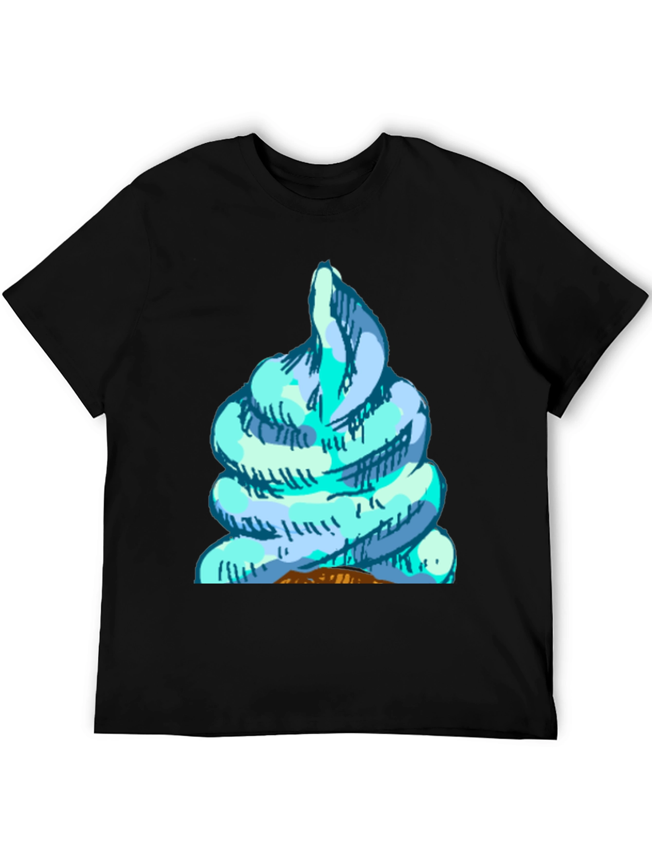 Black Fun Ice Cream Graphic Tee - Black Cotton Casual Shirt view 5