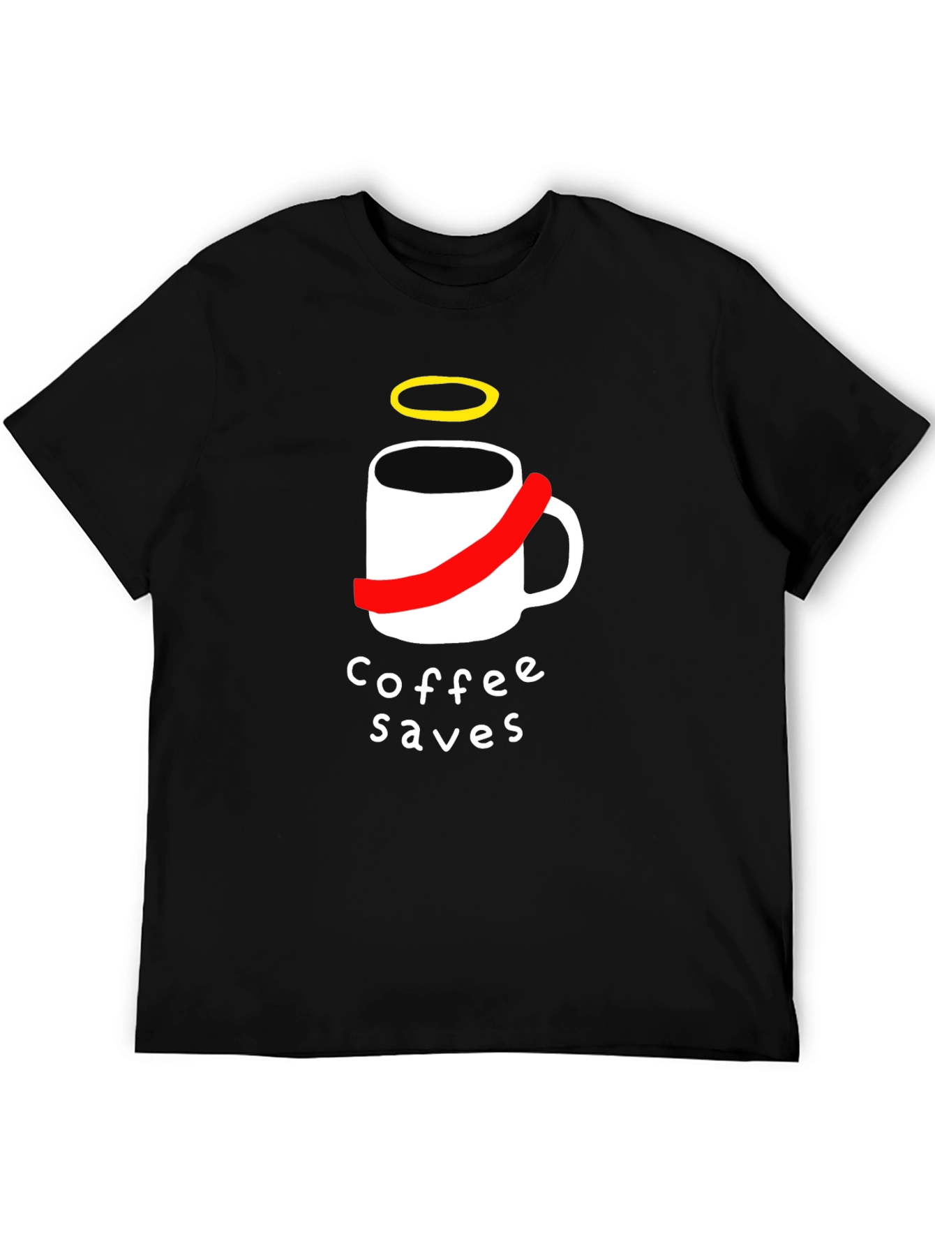 Black Coffee Saves T-Shirt - Funny Graphic Tee view 5