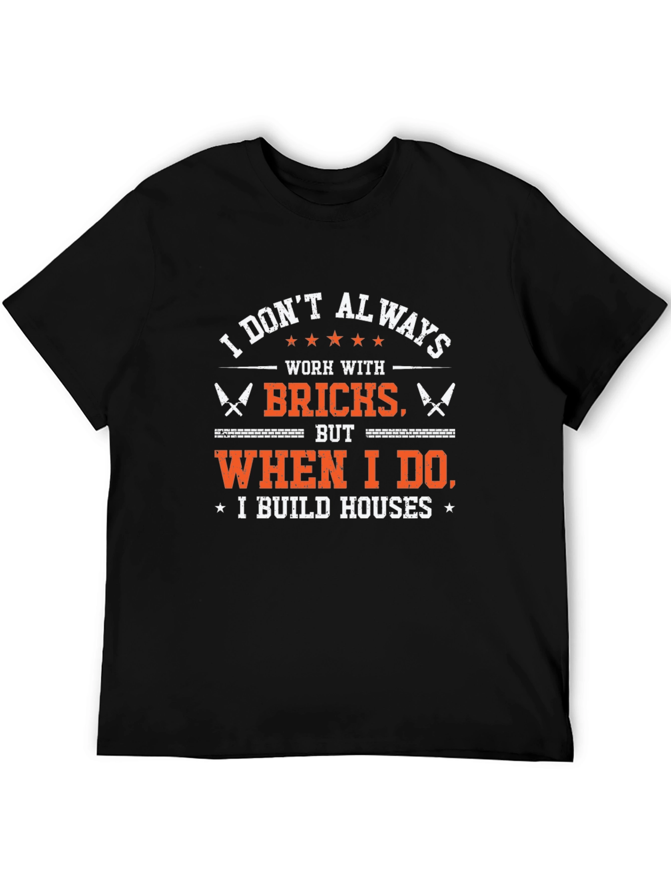 Black Bricklayer T-Shirt - I Build Houses view 5