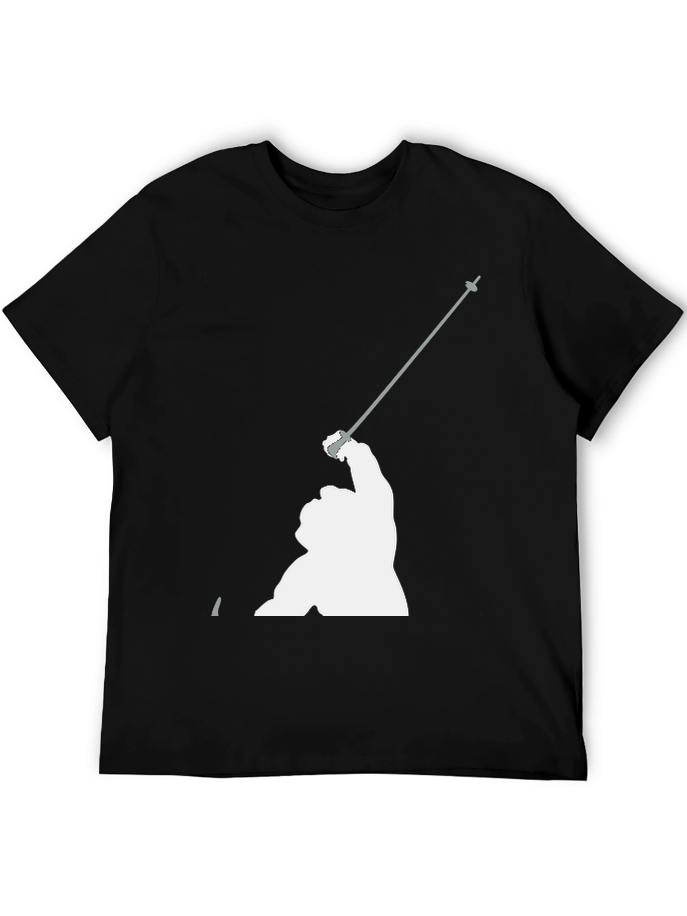 Black Fencing Graphic T-Shirt - Sporty Black Tee view 5