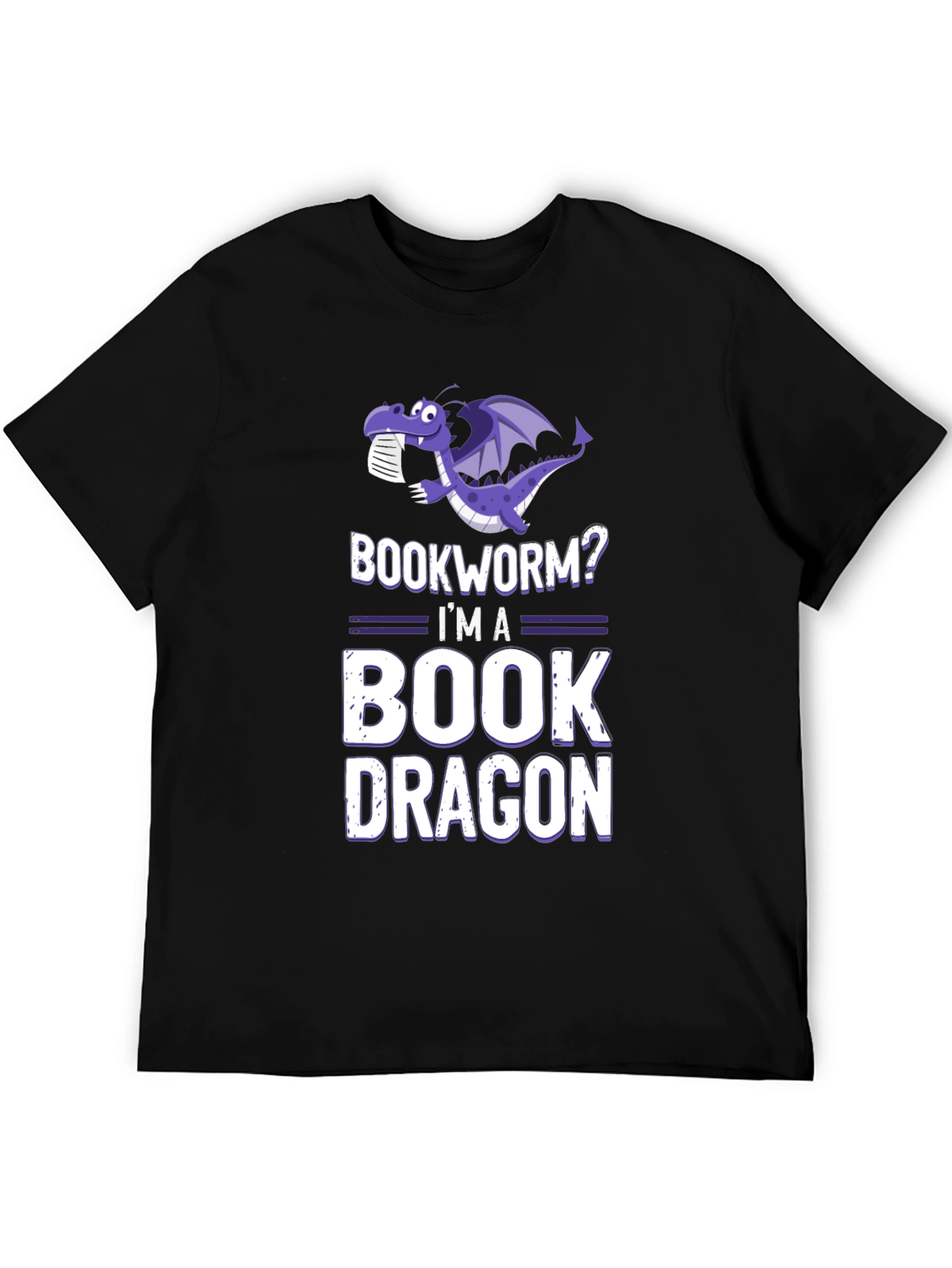 Black Bookworm? I'm a Book Dragon T-Shirt view 5