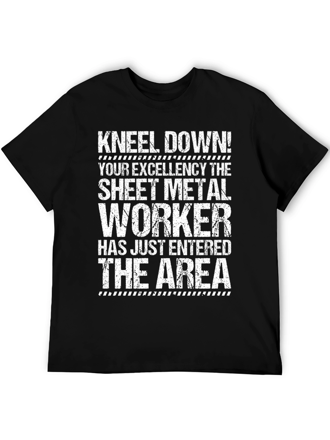 Black Kneel Down Sheet Metal Worker T-Shirt view 5