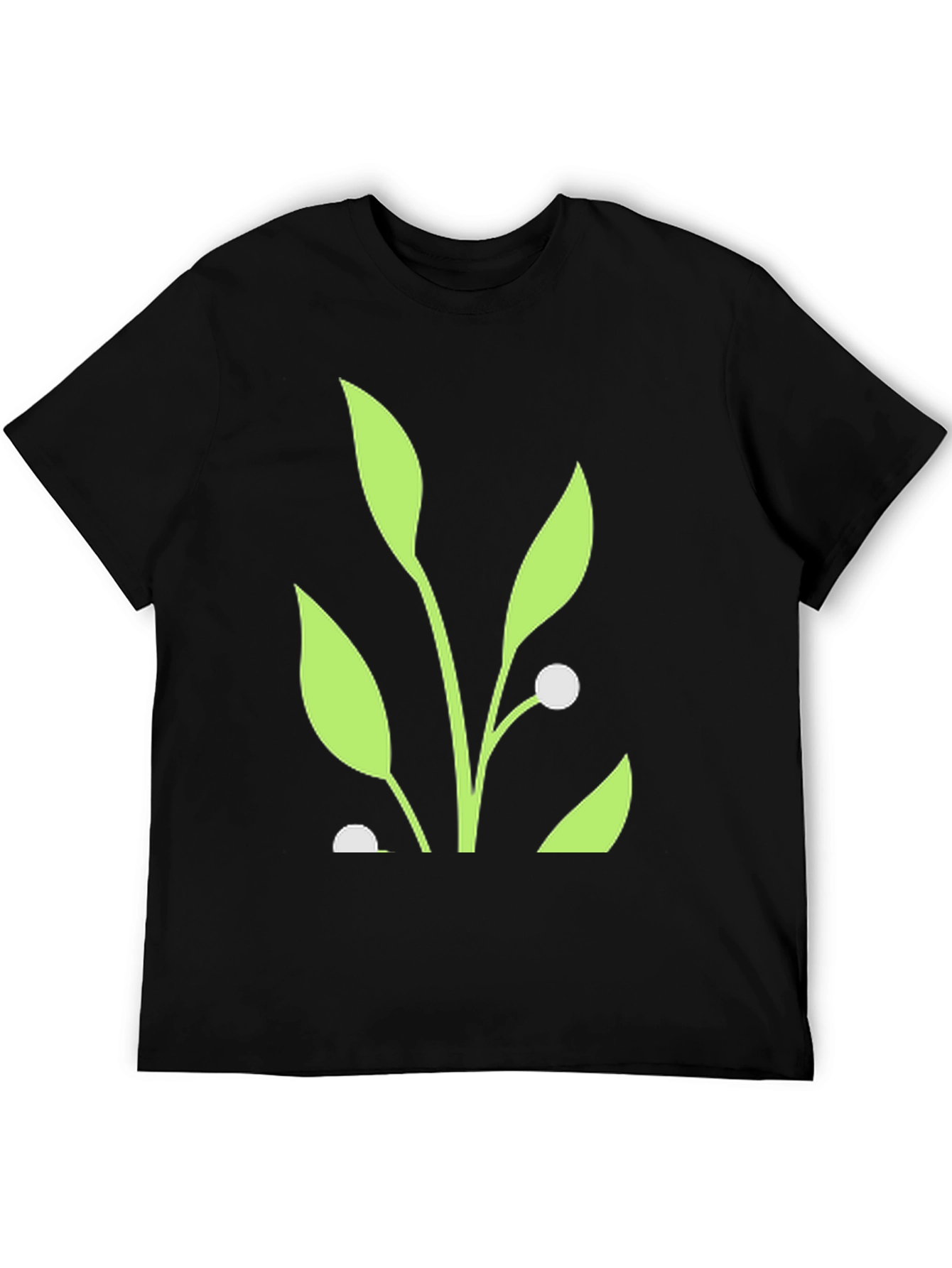 Black Nature Inspired Graphic Tee - Black Cotton Blend view 5