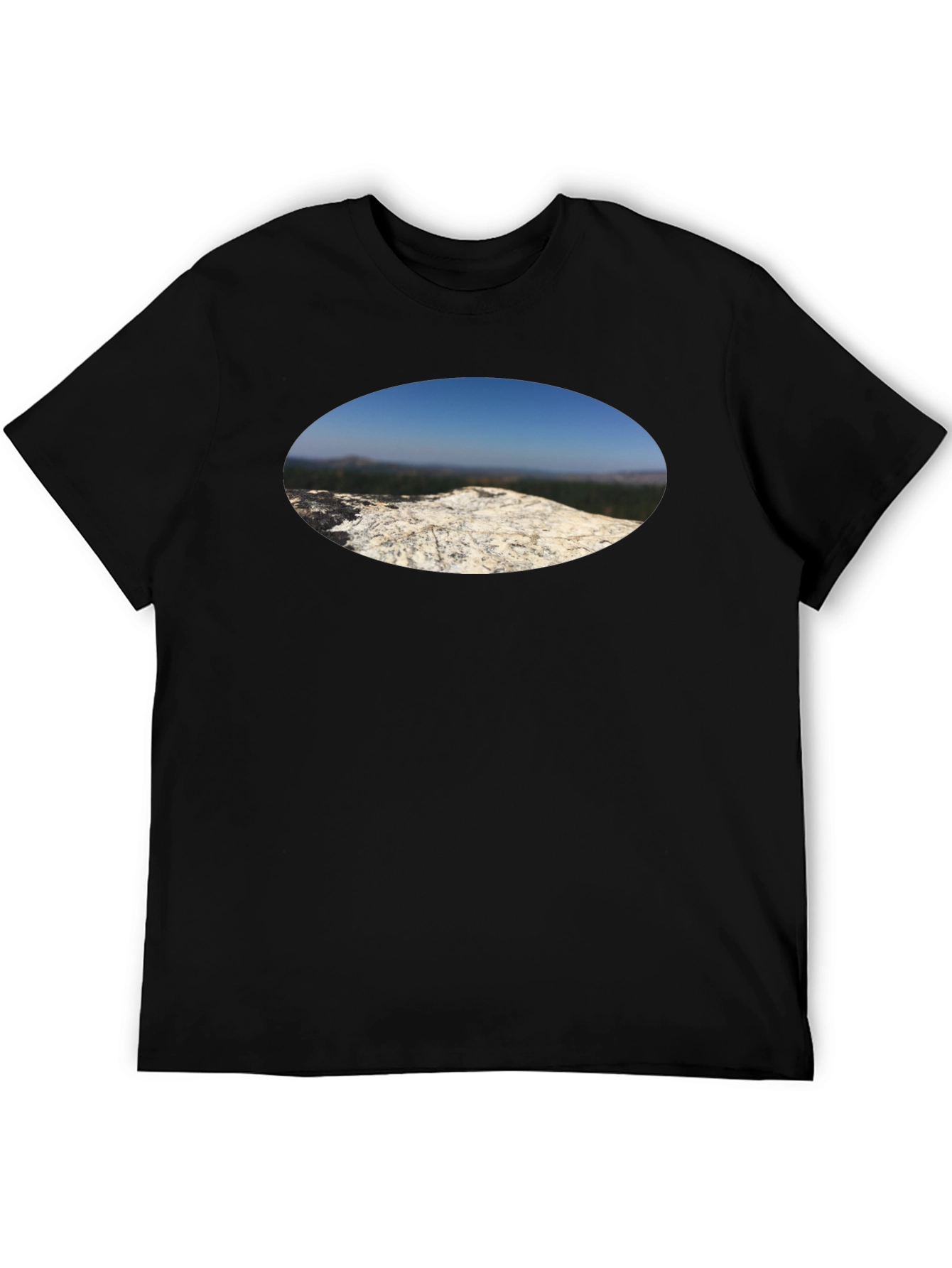 Black Nature View T-Shirt - Black Cotton Tee view 5