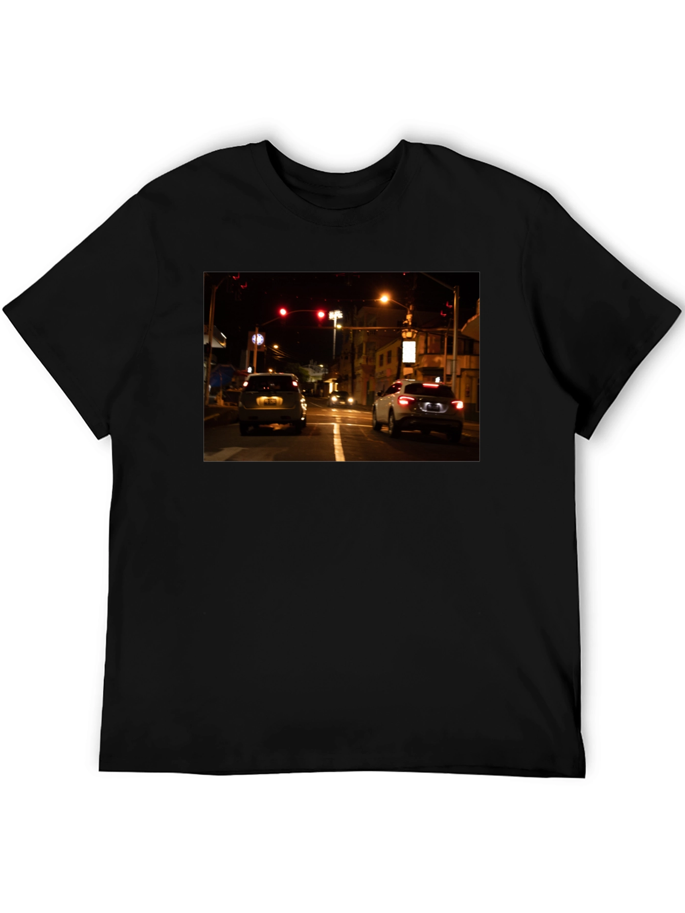 Black Night Drive Graphic Tee - Black Cotton Blend view 5