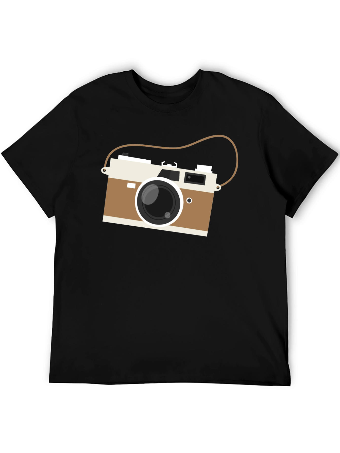 Black Vintage Camera Graphic Tee - Black Casual T-Shirt view 5