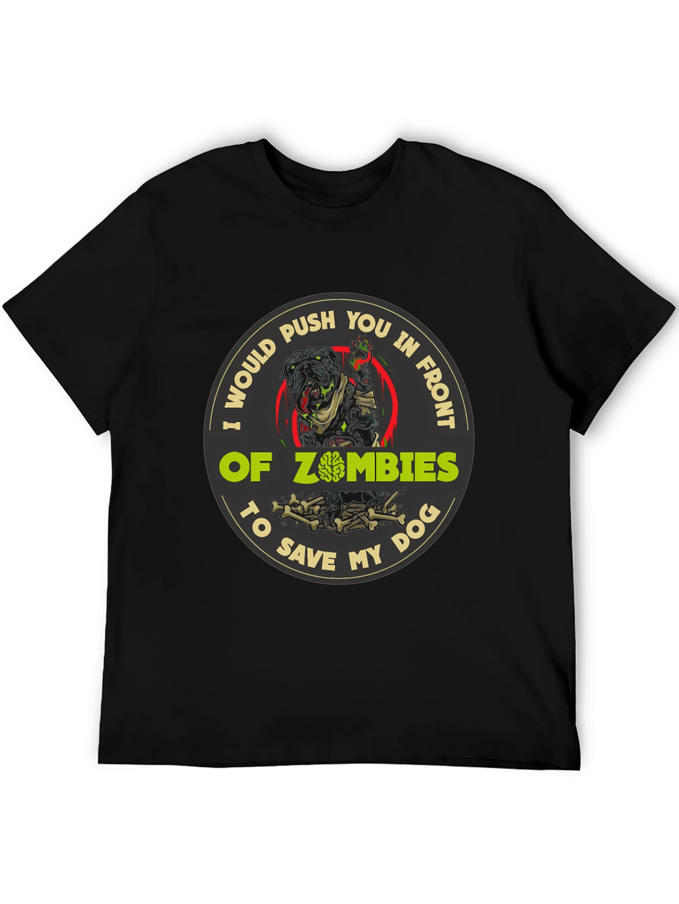 Black Zombie Dog T-Shirt - Save My Dog view 5