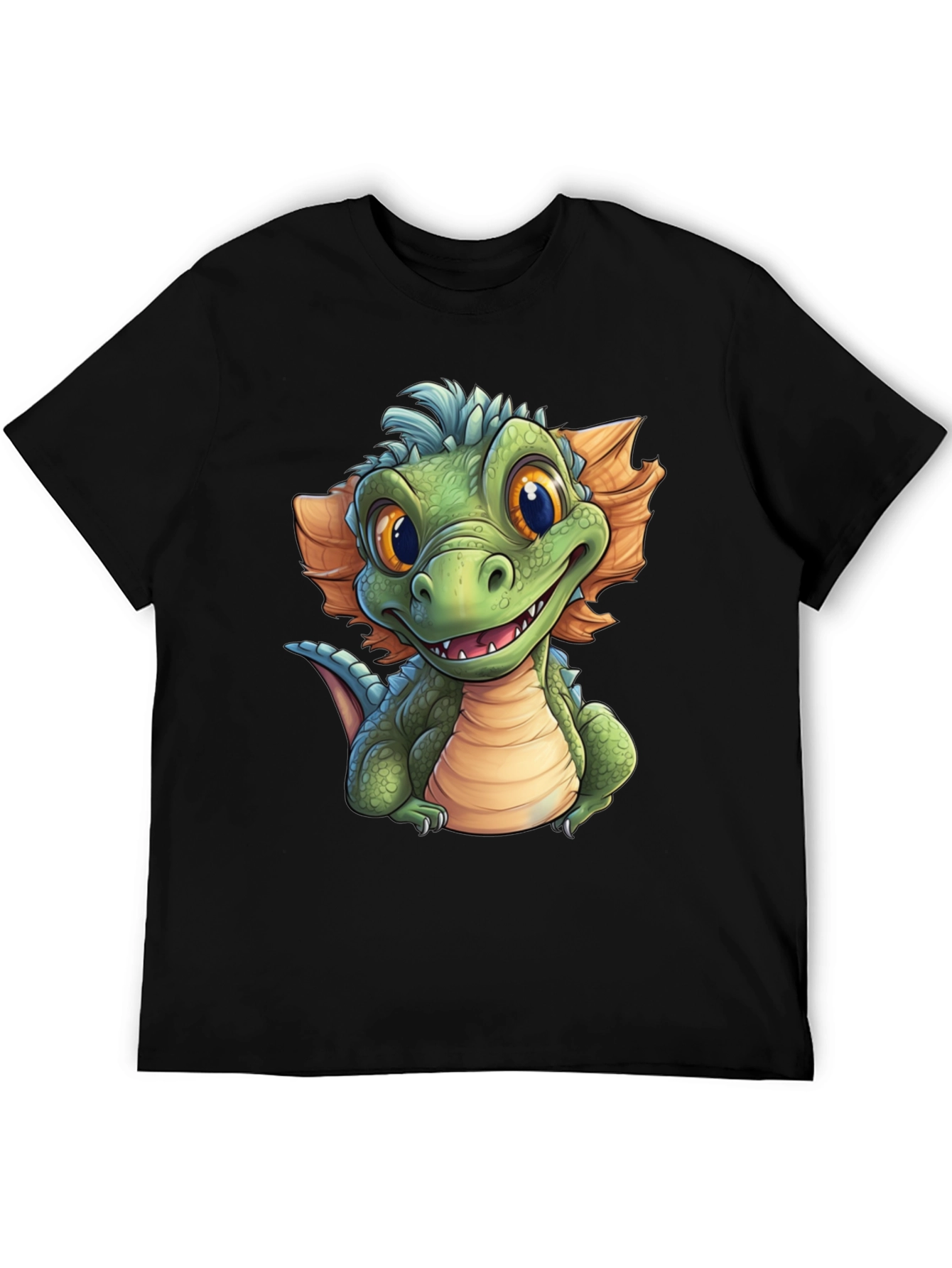Black Cartoon Dragon Graphic T-Shirt - Fun & Unique Design view 5