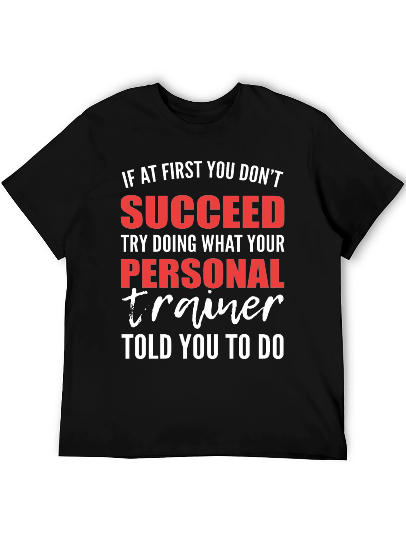 Black Personal Trainer Gym T-Shirt - Motivational Fitness Tee view 5