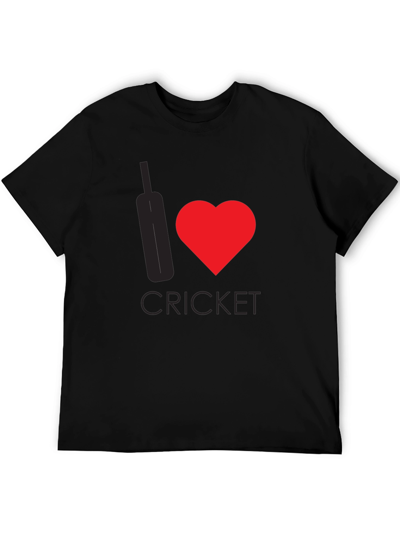 Black I Heart Cricket Black T-Shirt view 5