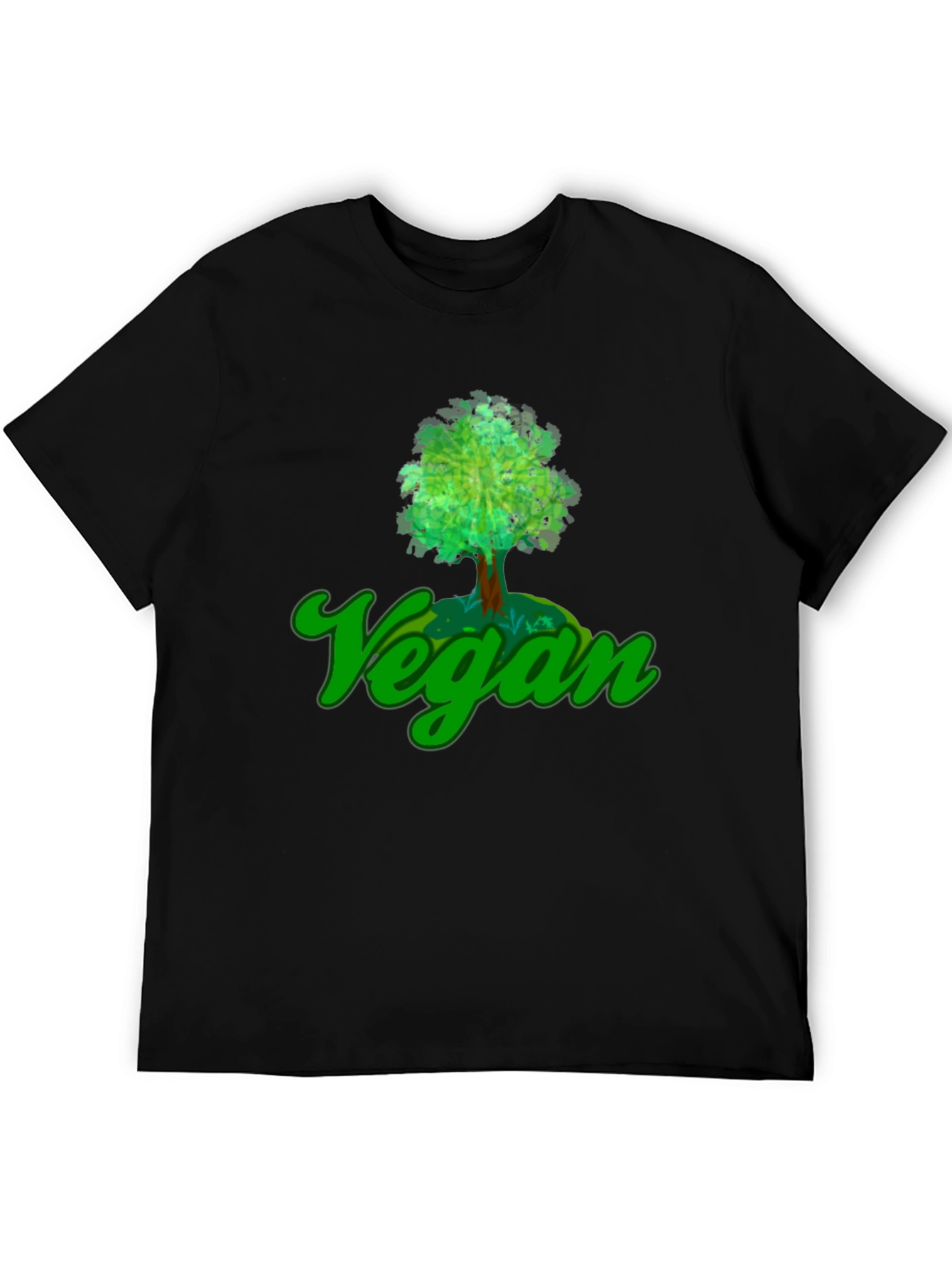 Black Vegan Tree T-Shirt - Eco-Friendly Design view 5