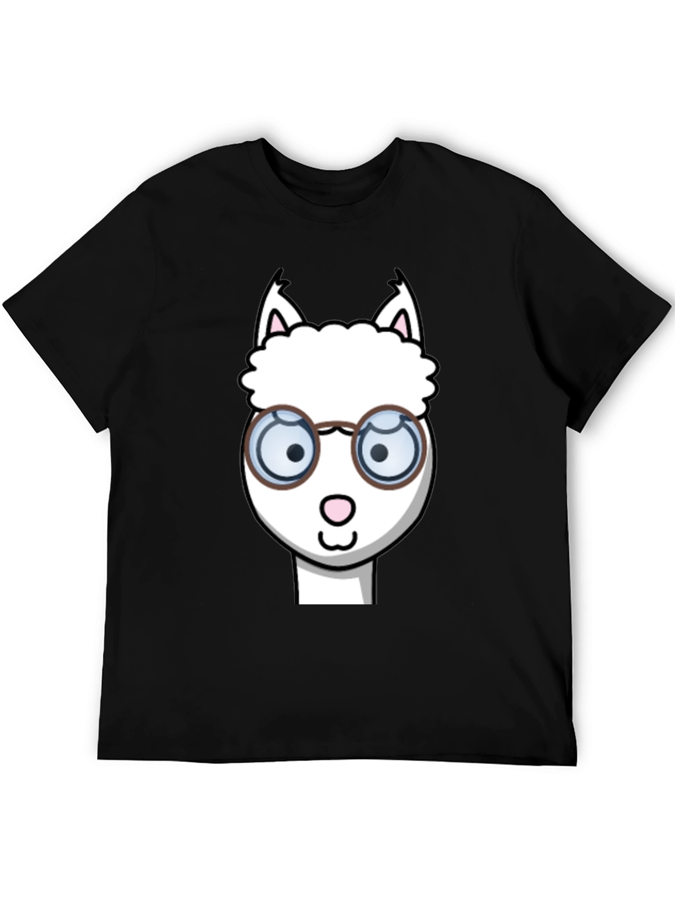 Black Alpaca T-Shirt - Funny Cartoon Design view 5