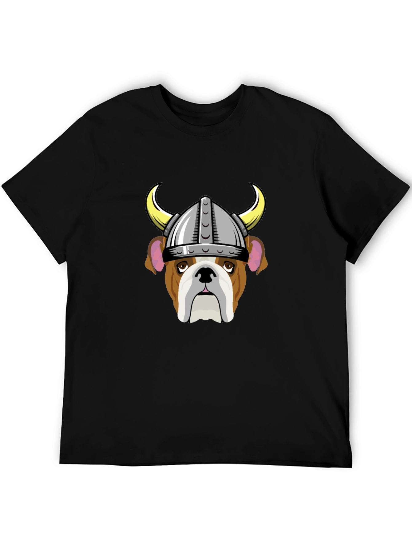 Black Bulldog Viking Helmet T-Shirt view 5
