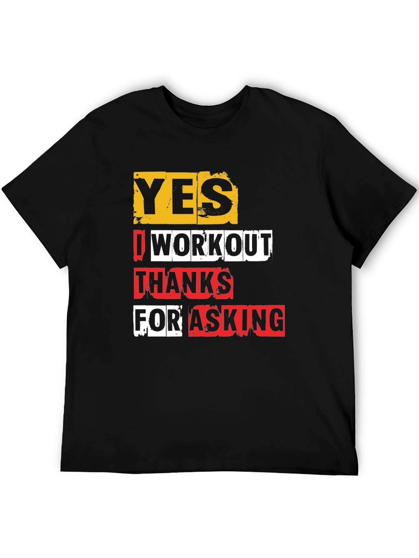 Black Workout Gym Shirt - Yes I Workout - Funny Fitness Tee view 5