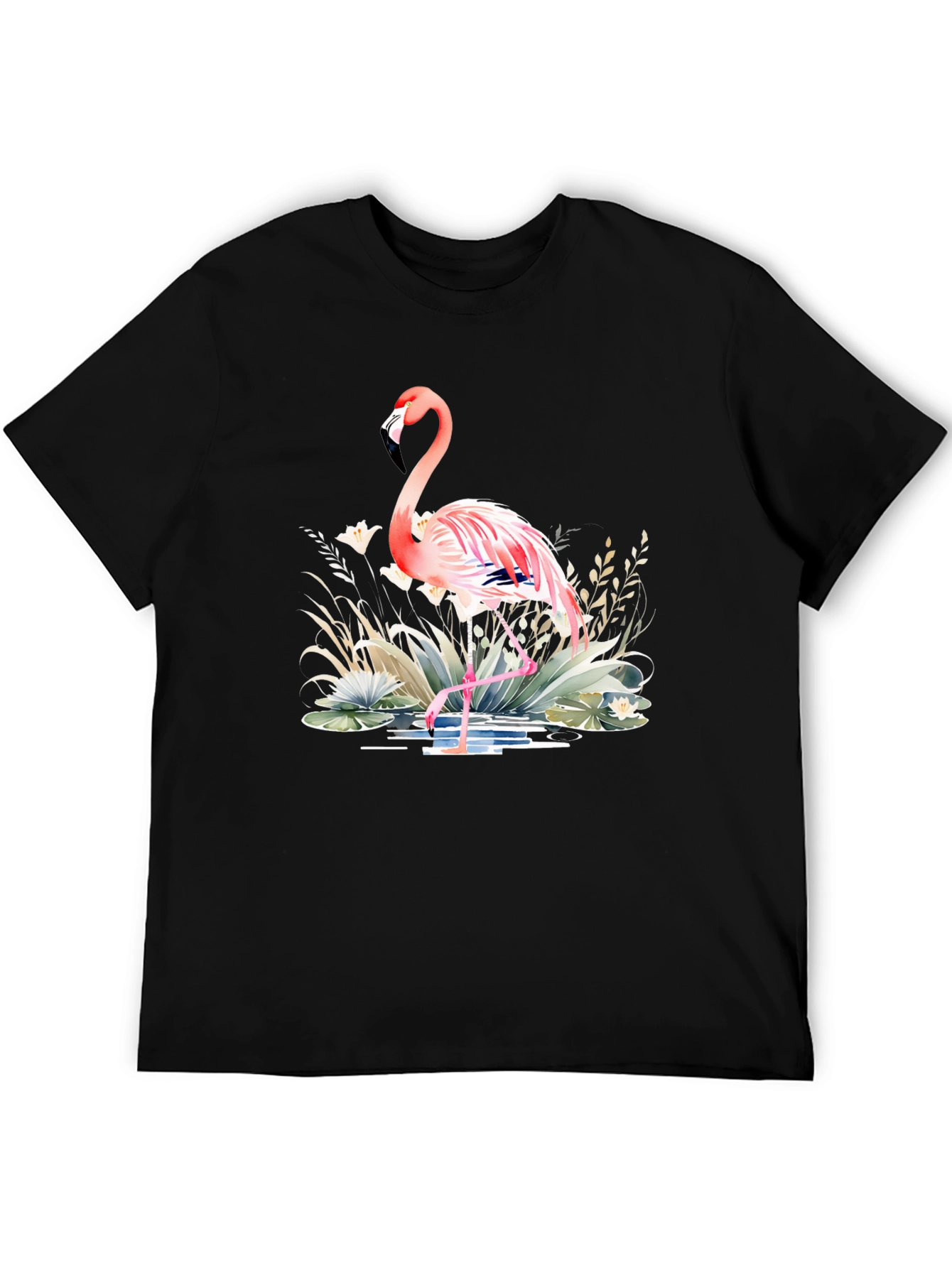Black Flamingo Graphic Tee - Tropical Style view 5