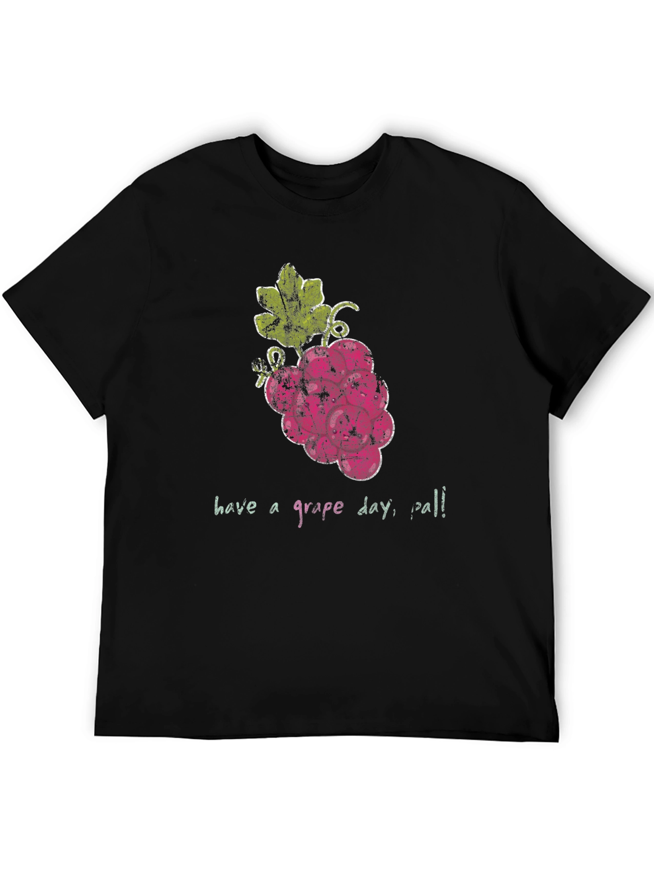 Black Have a Grape Day T-Shirt - Unique Fruit Graphic Tee view 5