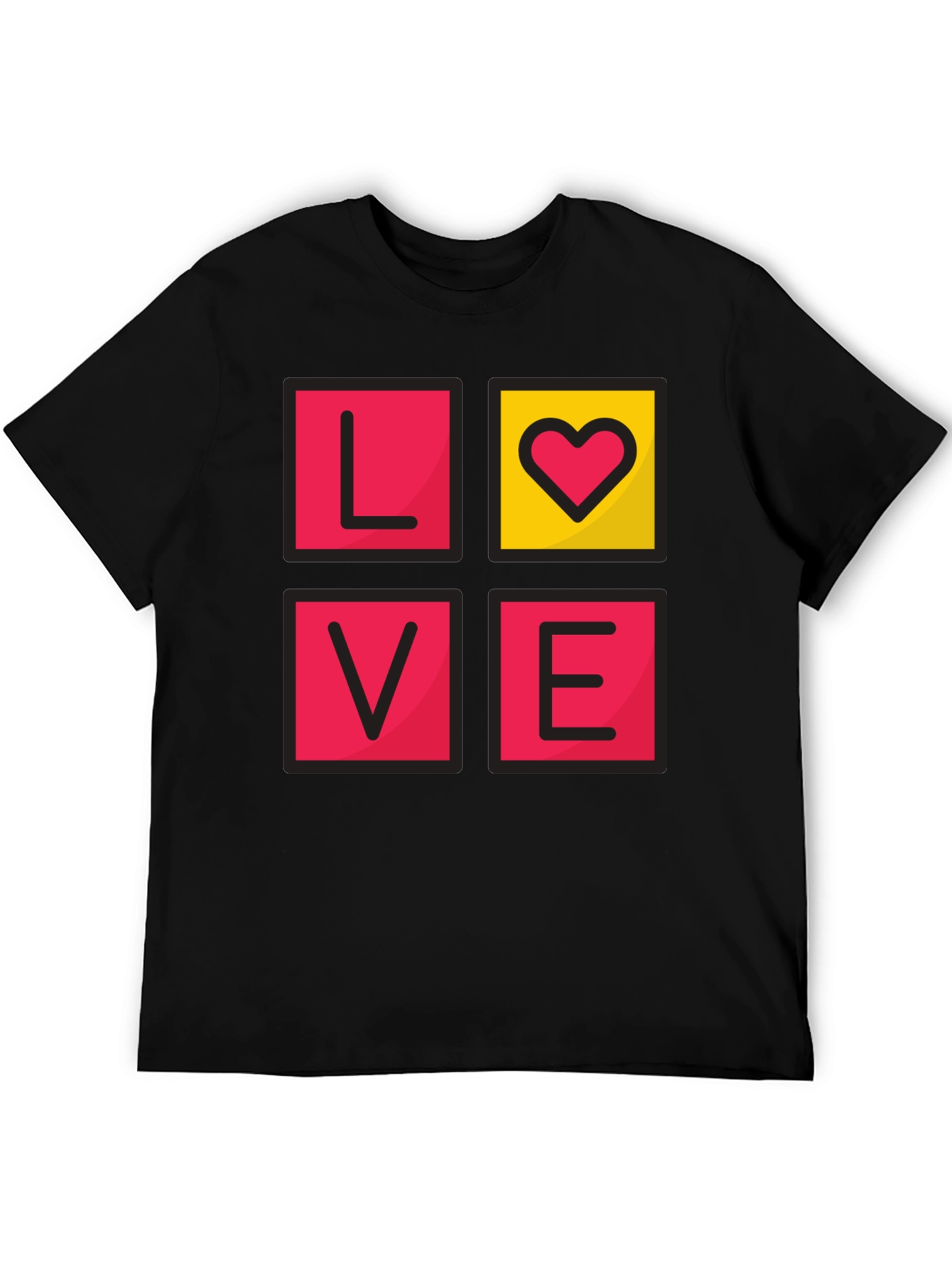 Black LOVE Graphic Tee - Men's Black T-Shirt view 5