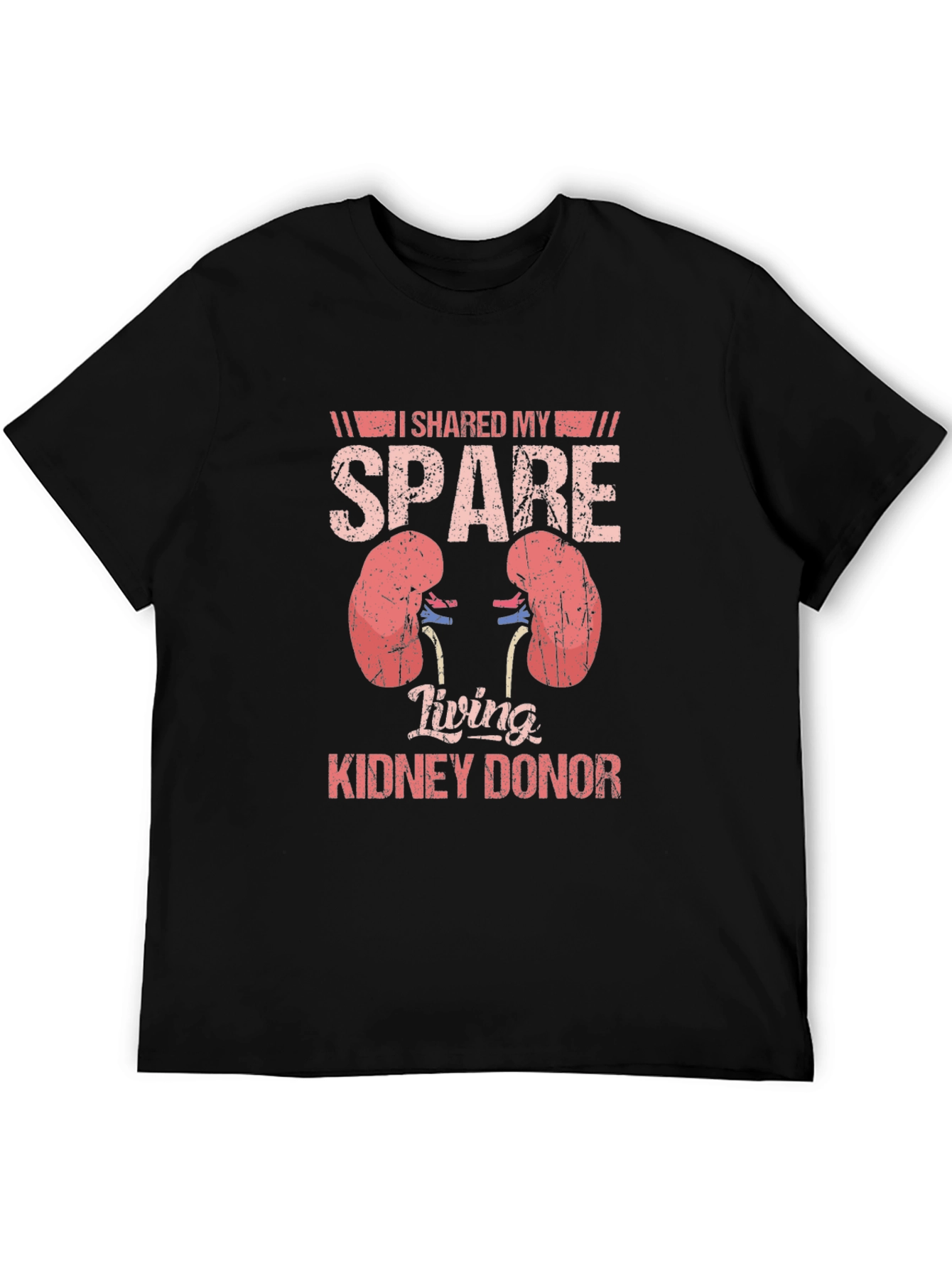 Black Spare Kidney Donor T-Shirt - Organ Donation Awareness Tee view 5