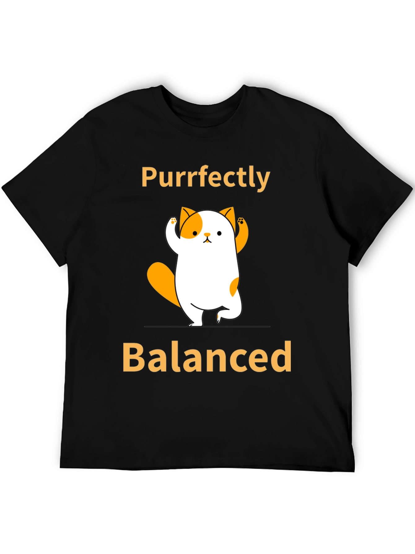 Black Purrfectly Balanced Yoga Cat Graphic T-Shirt view 5