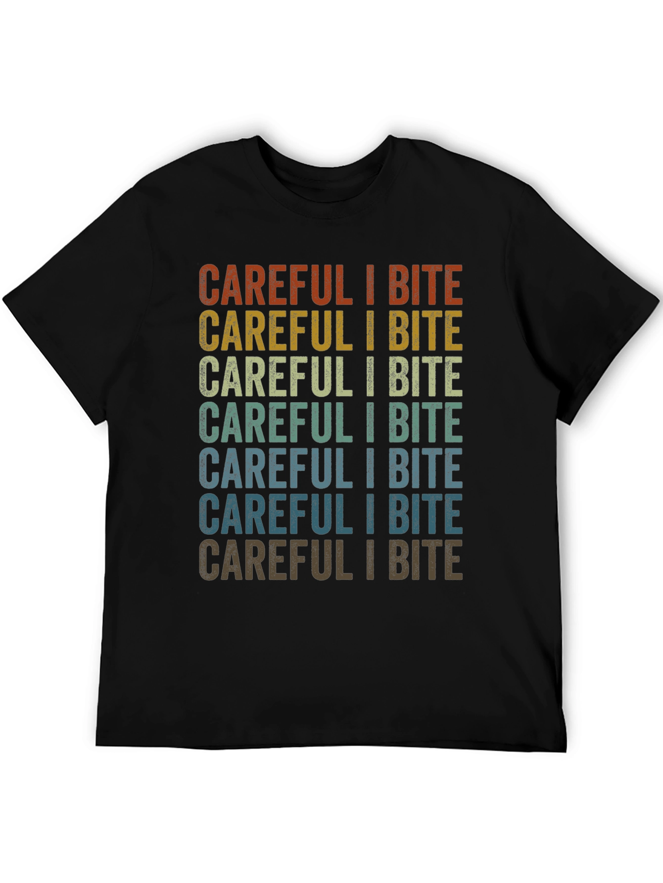 Black Careful I Bite Graphic T-Shirt - Retro Style view 5
