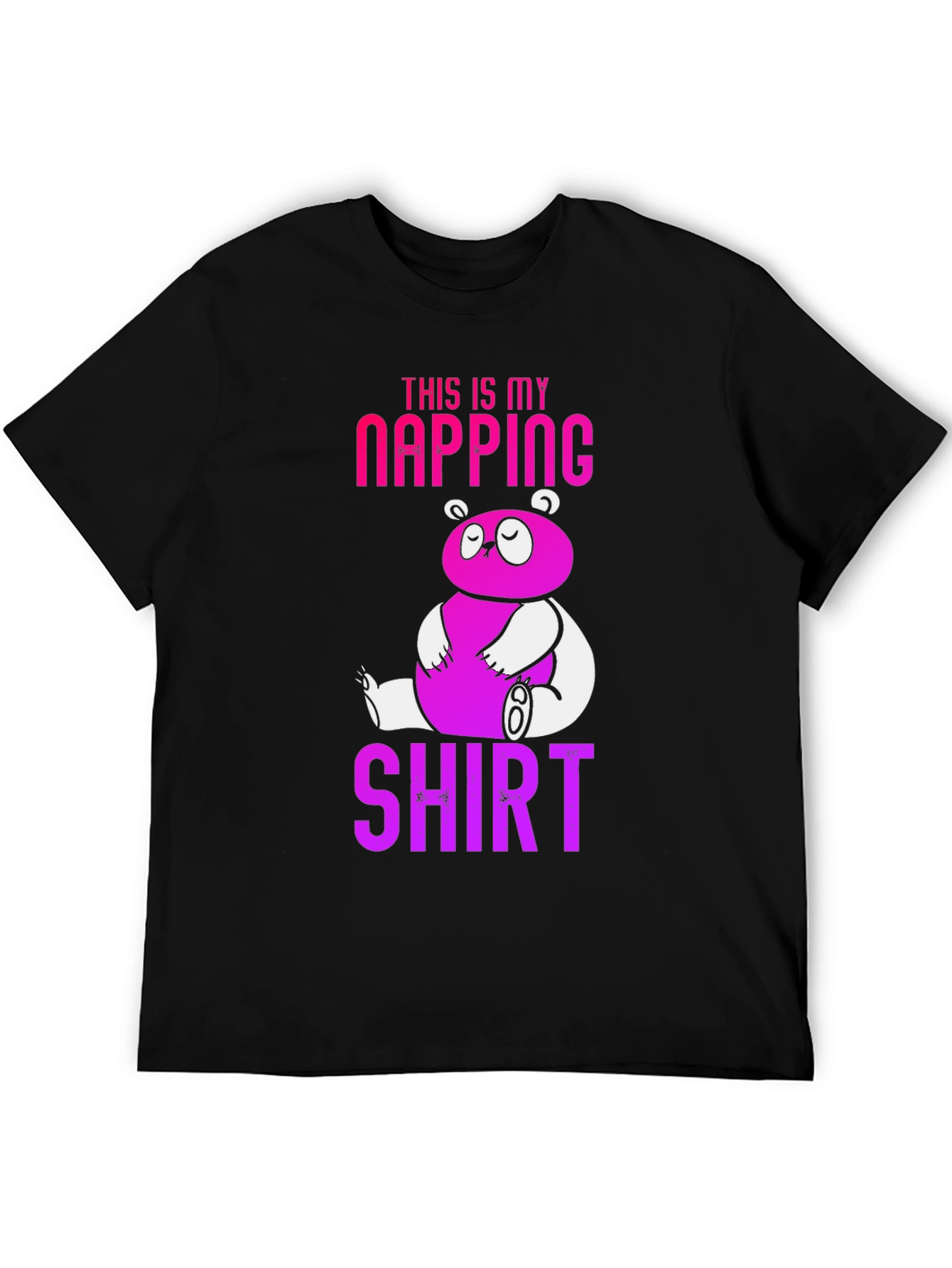 Black Napping Shirt - Funny Panda Graphic Tee view 5