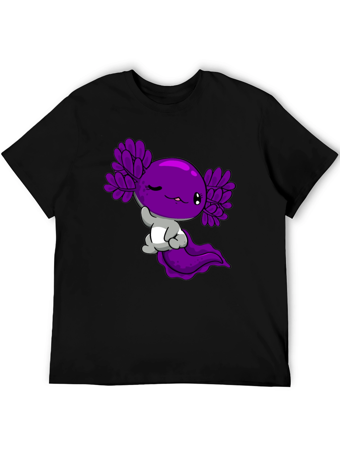 Black Axolotl Graphic Tee - Cute Amphibian Design view 5