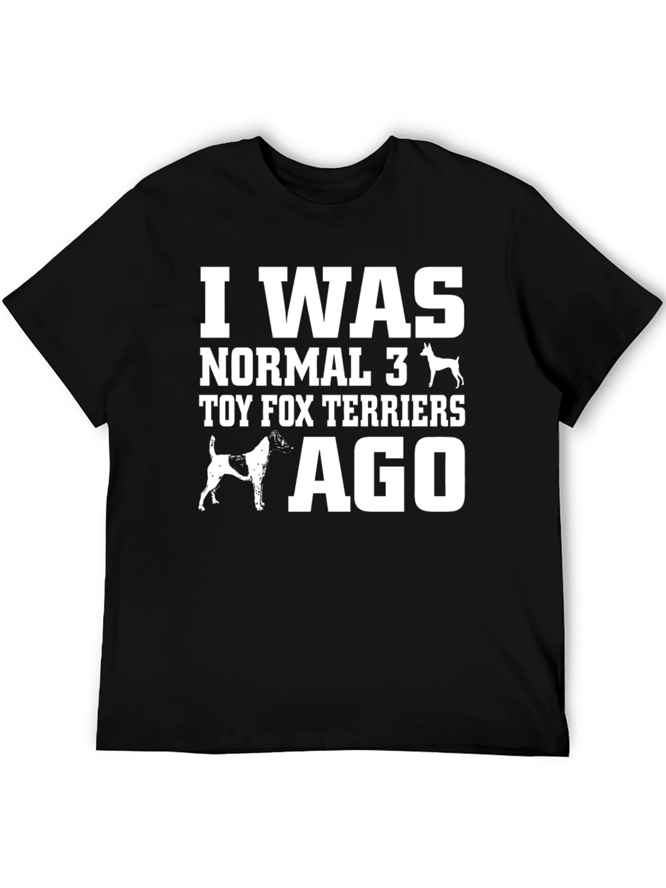 Black Funny Toy Fox Terrier Graphic Tee Shirt view 5