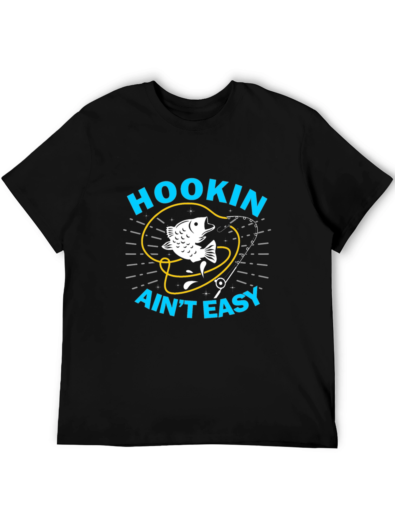 Hookin' Ain't Easy T-Shirt - Fishing Graphic Tee - 5