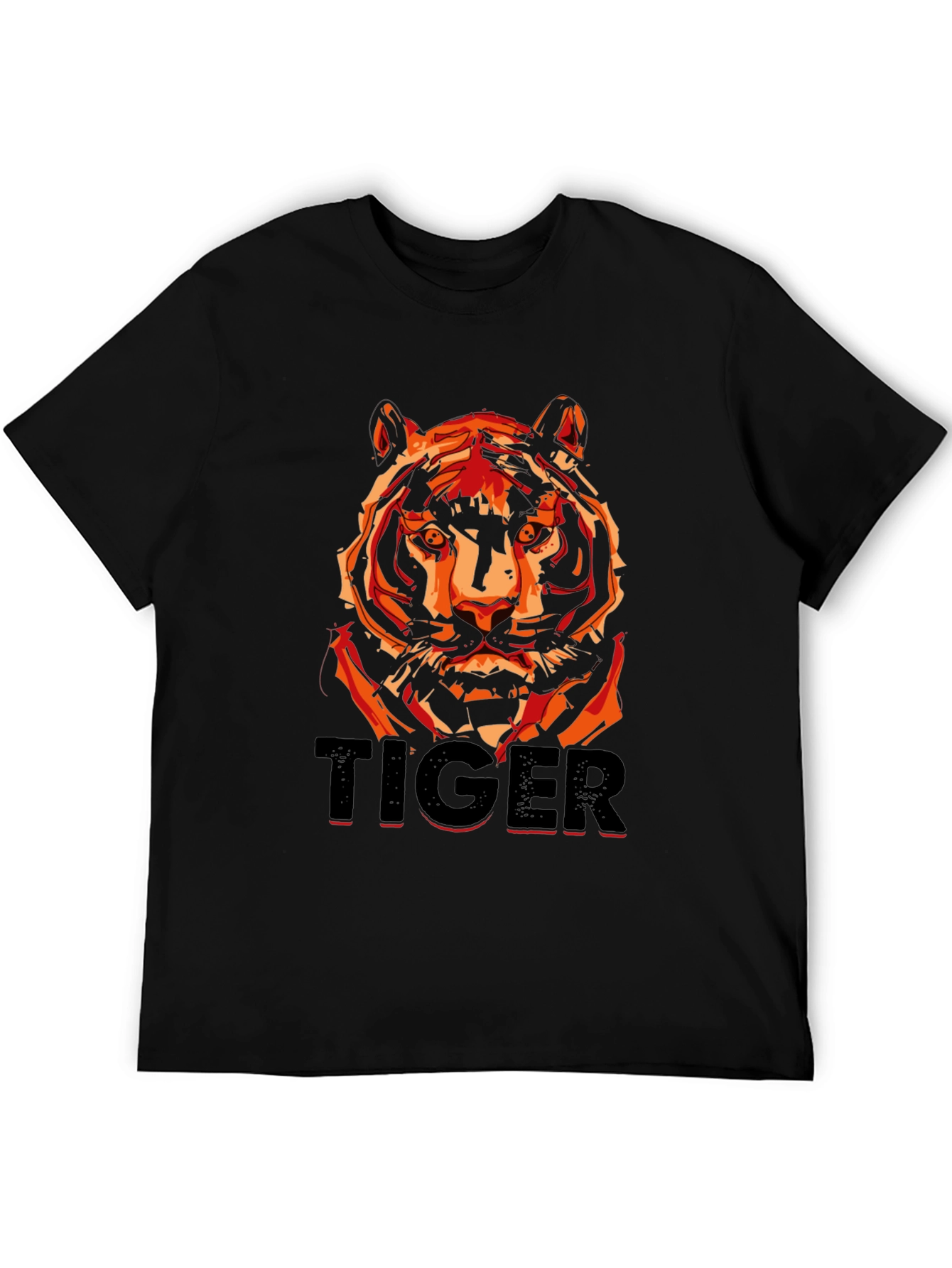 Black Tiger Graphic T-Shirt - Men's Black Tee view 5