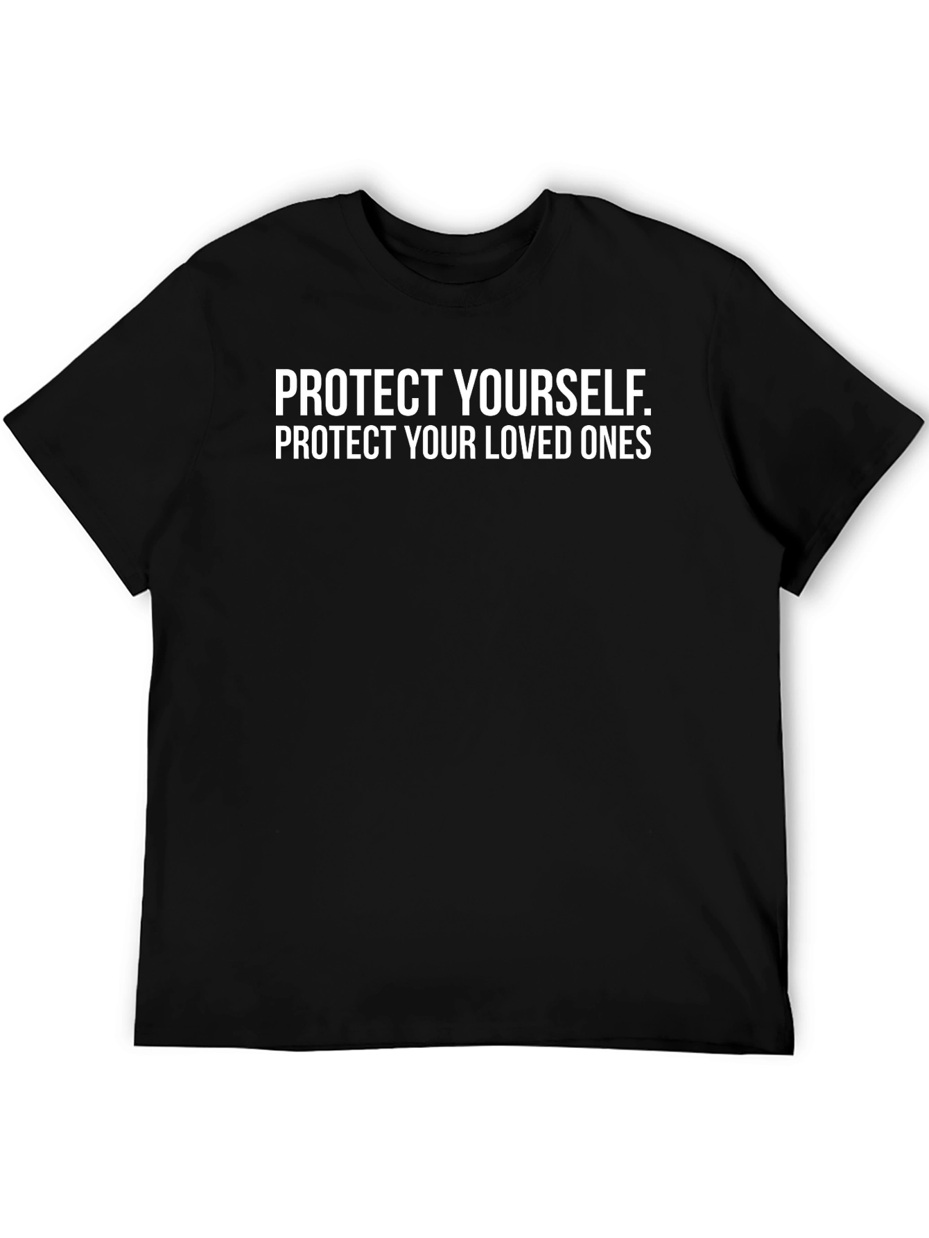 Black Protect Yourself T-Shirt - Black Crew Neck Tee view 5