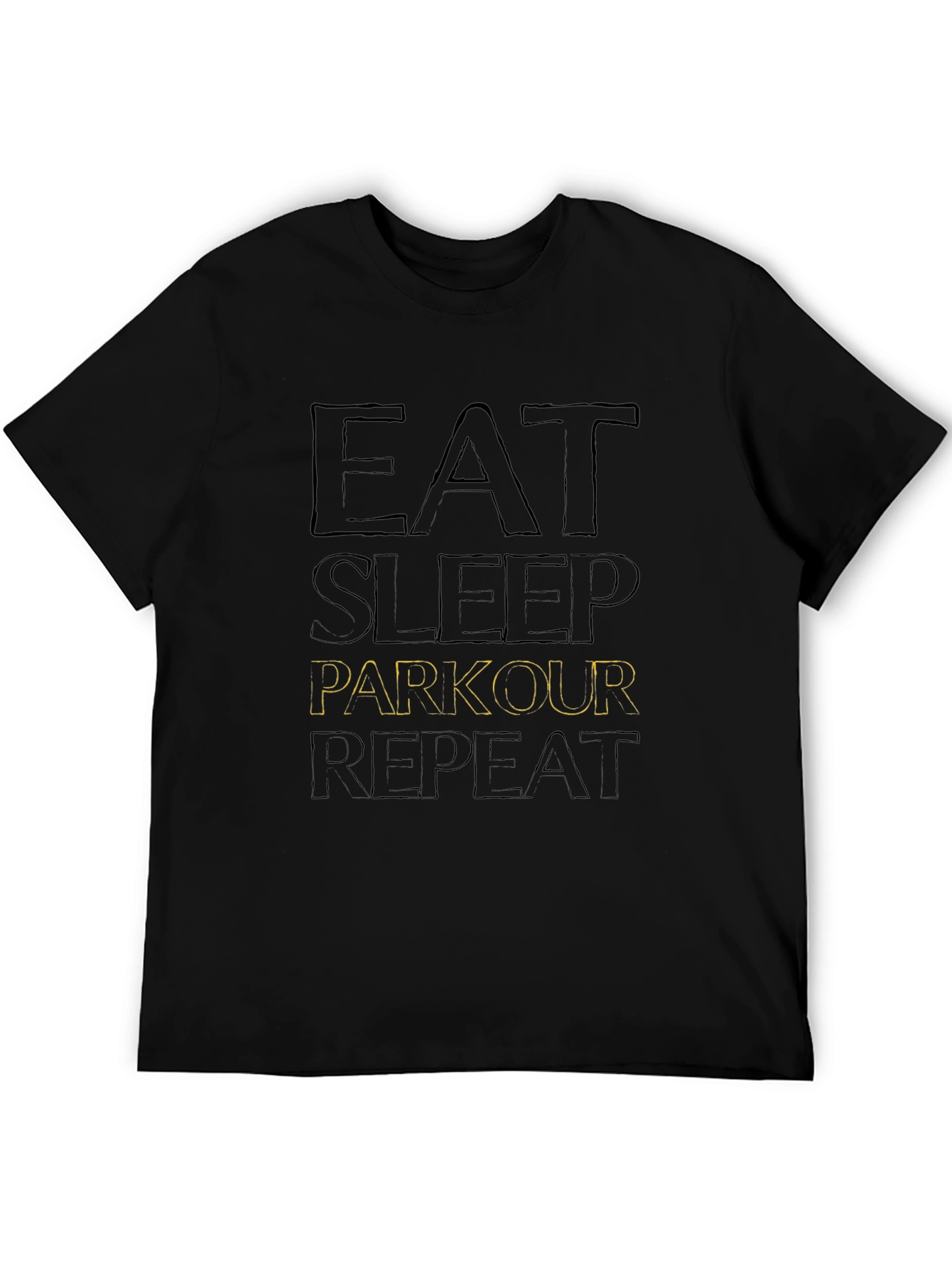 Black Eat Sleep Parkour Repeat Black T-Shirt view 5