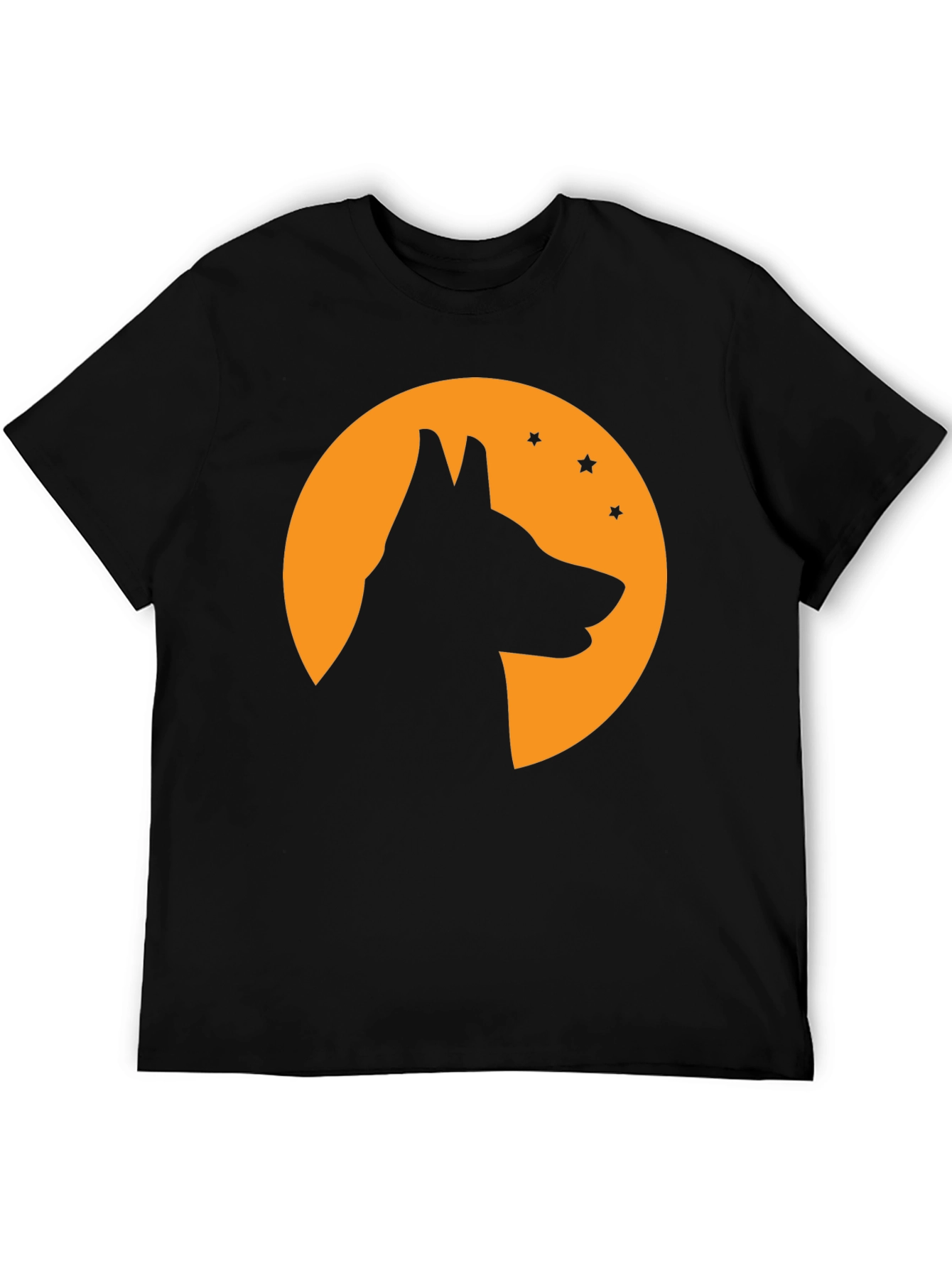 Black Dog Silhouette Moon T-Shirt - Halloween Tee view 5