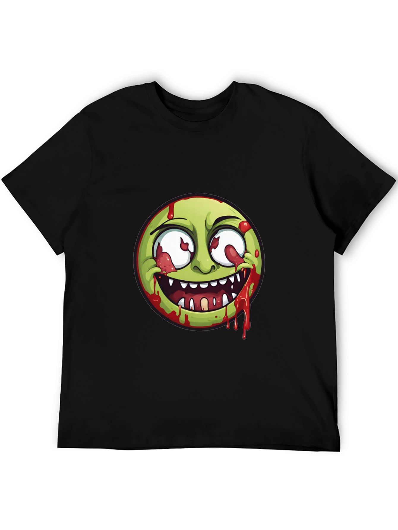 Black Zombie Emoji Graphic Print T-Shirt view 5