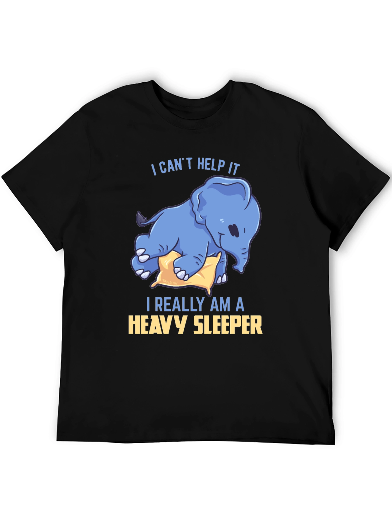 Black Heavy Sleeper Elephant Graphic T-Shirt view 5