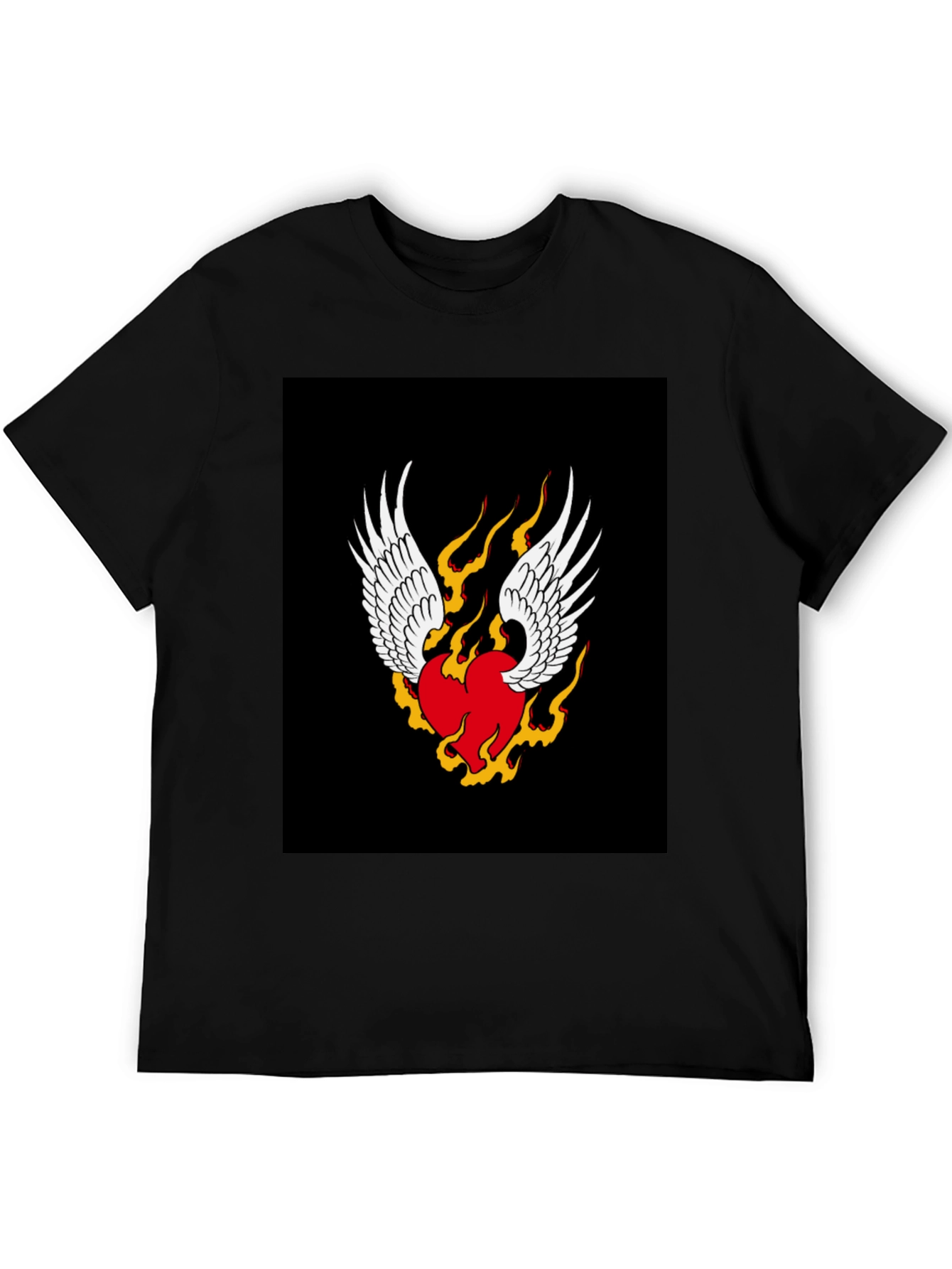 Black Winged Heart Graphic T-Shirt - Classic Black view 5