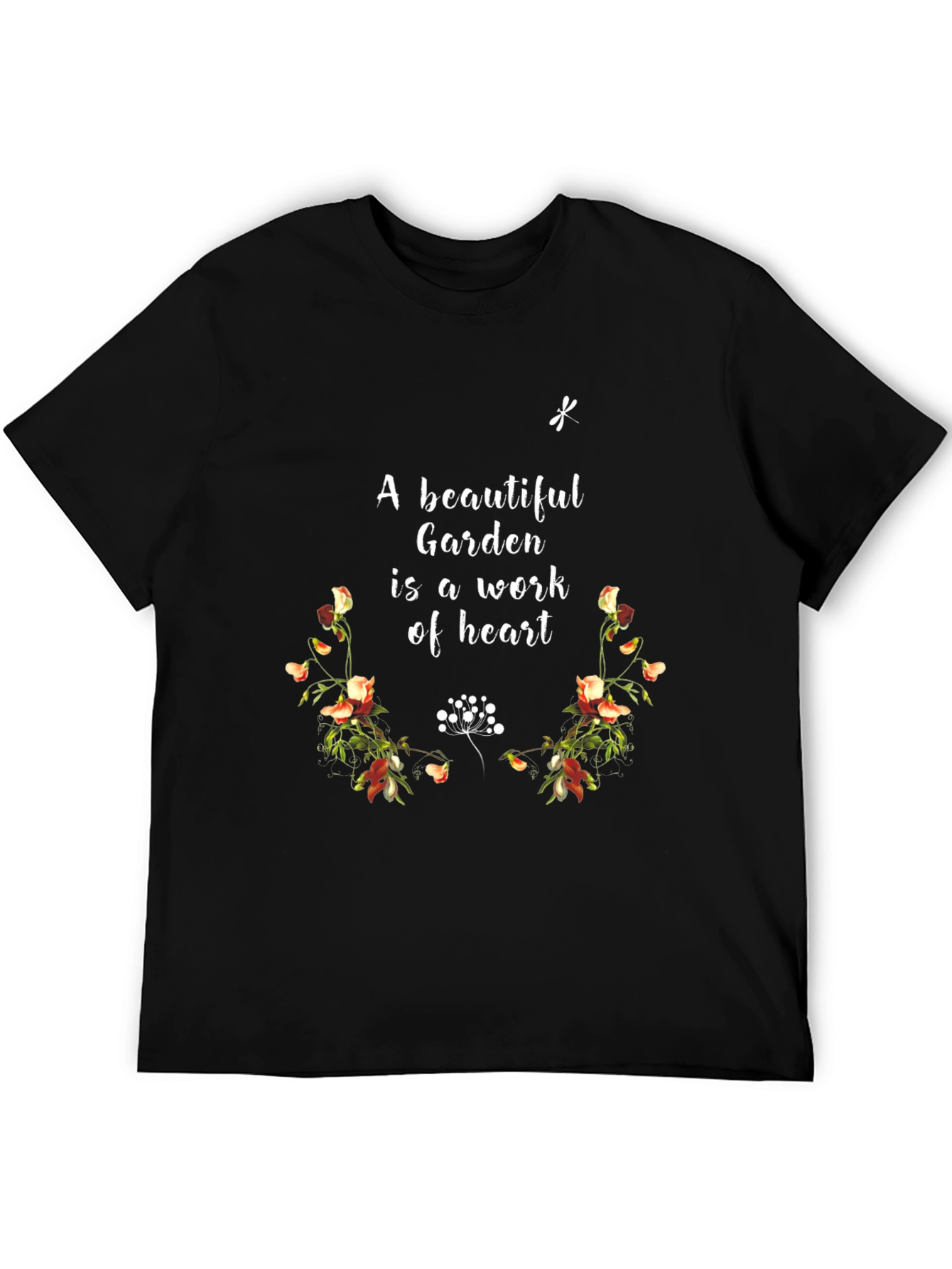 Black Beautiful Garden T-Shirt view 5