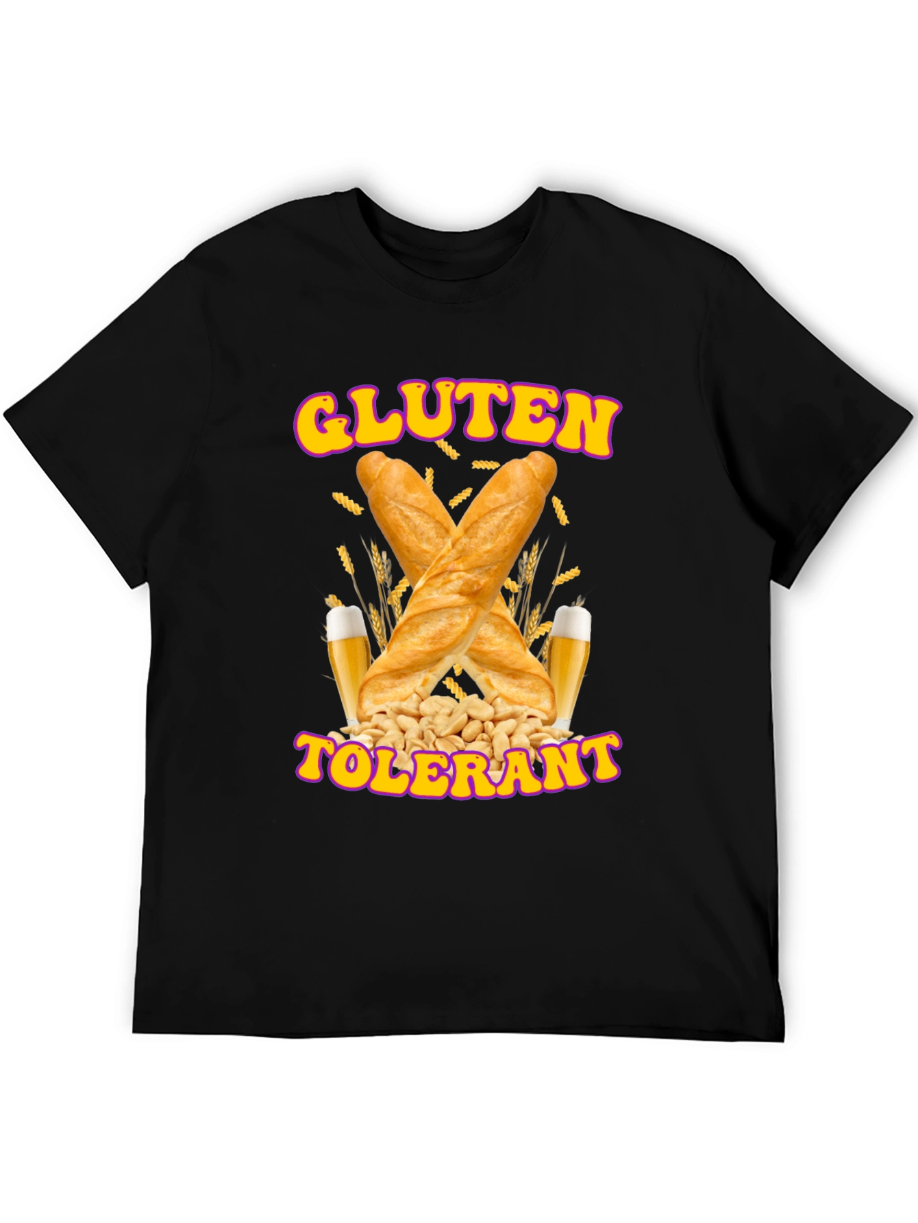 Black Gluten Tolerant Graphic Tee - Novelty T-Shirt view 5
