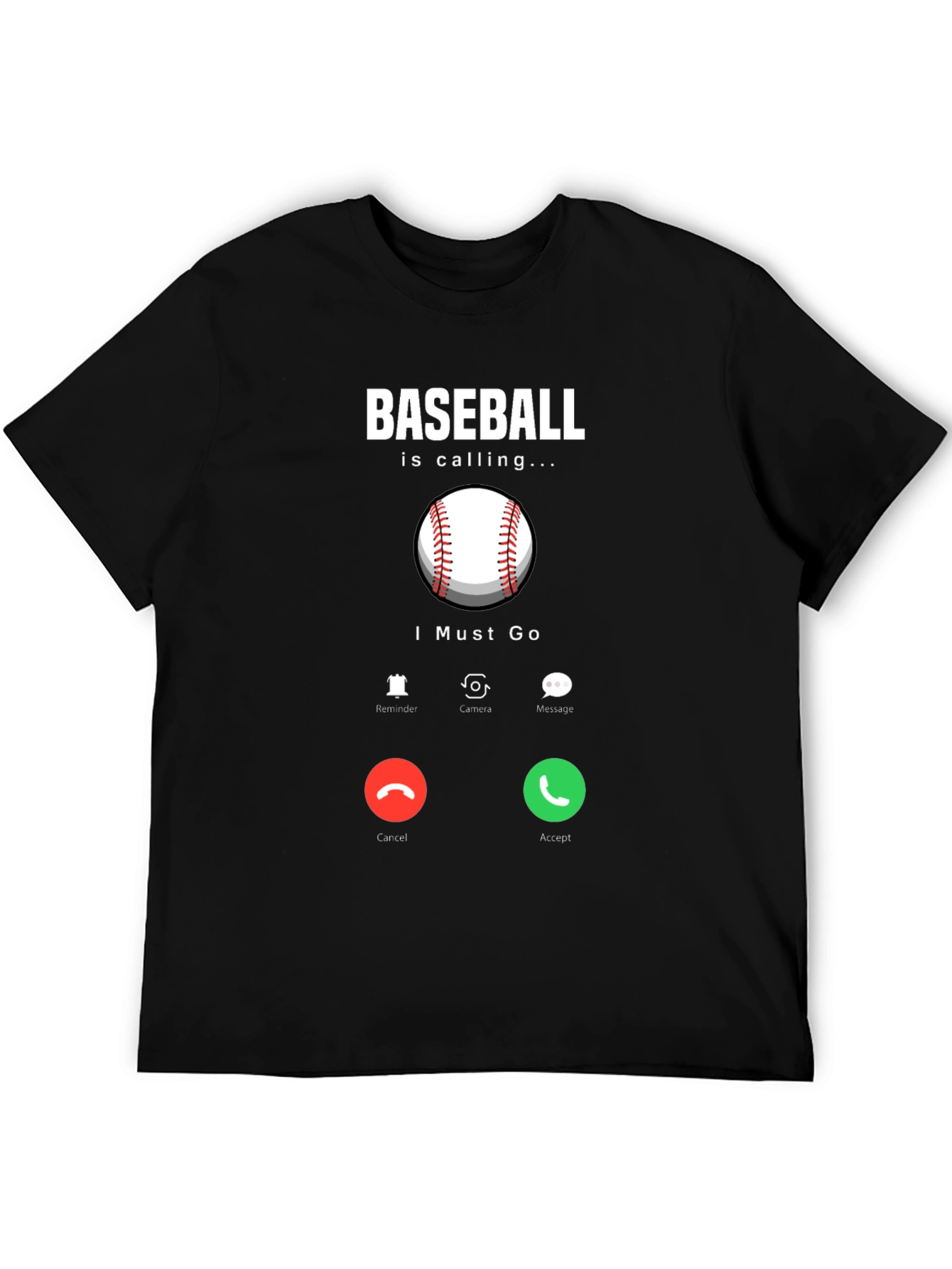 Black Baseball Calling T-Shirt Funny Baseball Lover Tee view 5