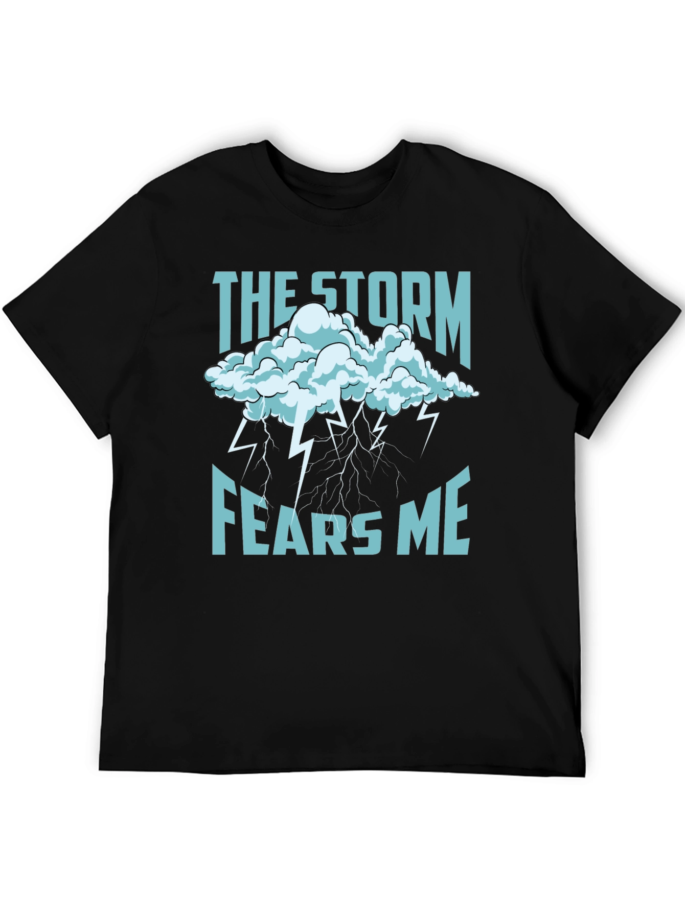 Black Storm Fears Me Graphic T-Shirt - Black view 5