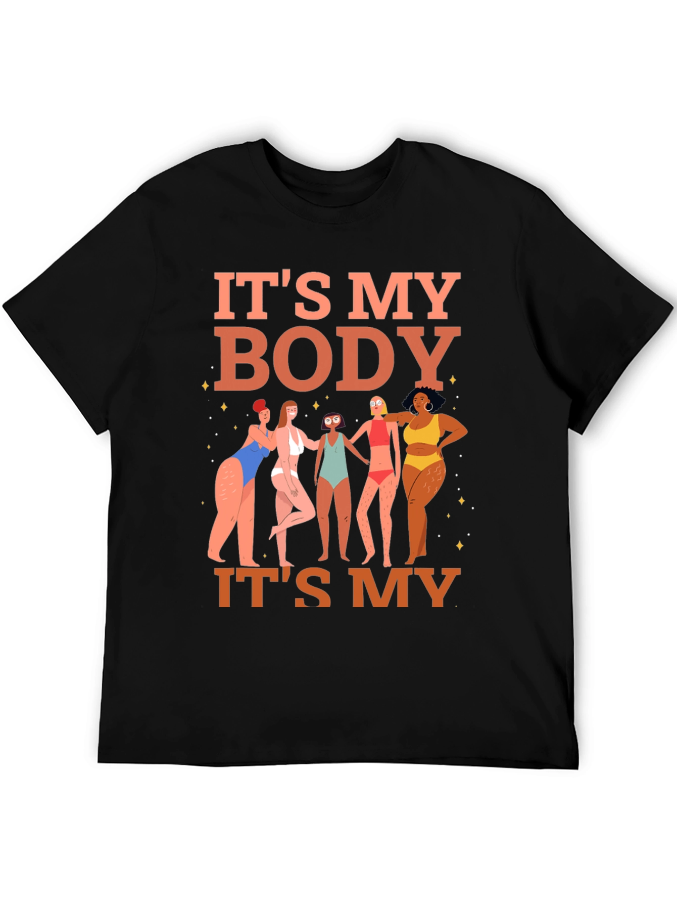 Black It's My Body T-Shirt - Women's Rights Graphic Tee view 5