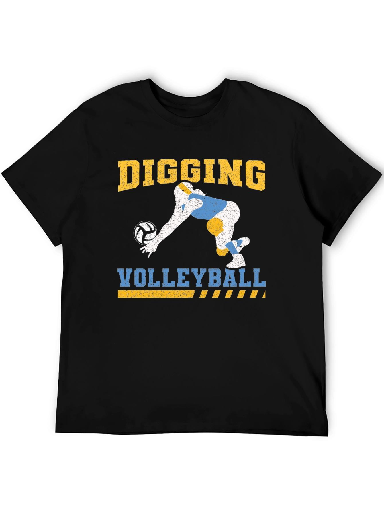 Black Digging Volleyball Graphic Tee - Black view 5