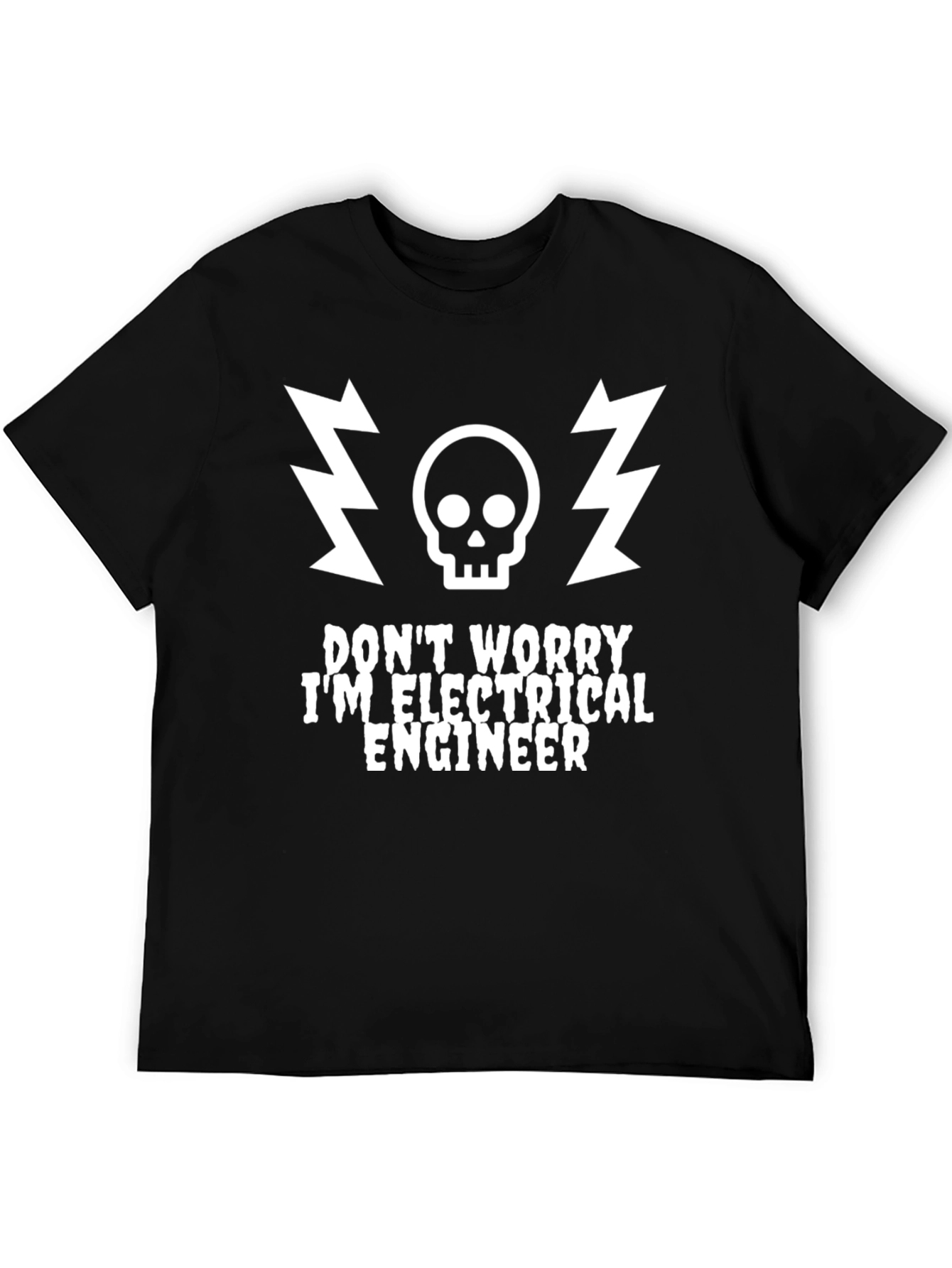 Black Electrical Engineer Graphic T-Shirt - Funny Warning Tee view 5