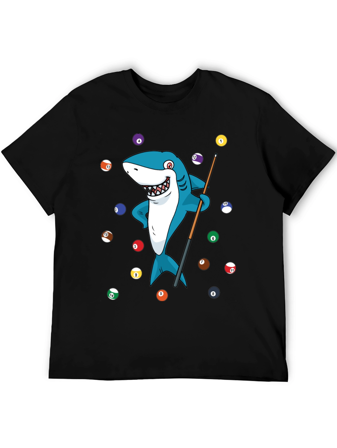 Black Shark Pool Player Graphic Tee view 5