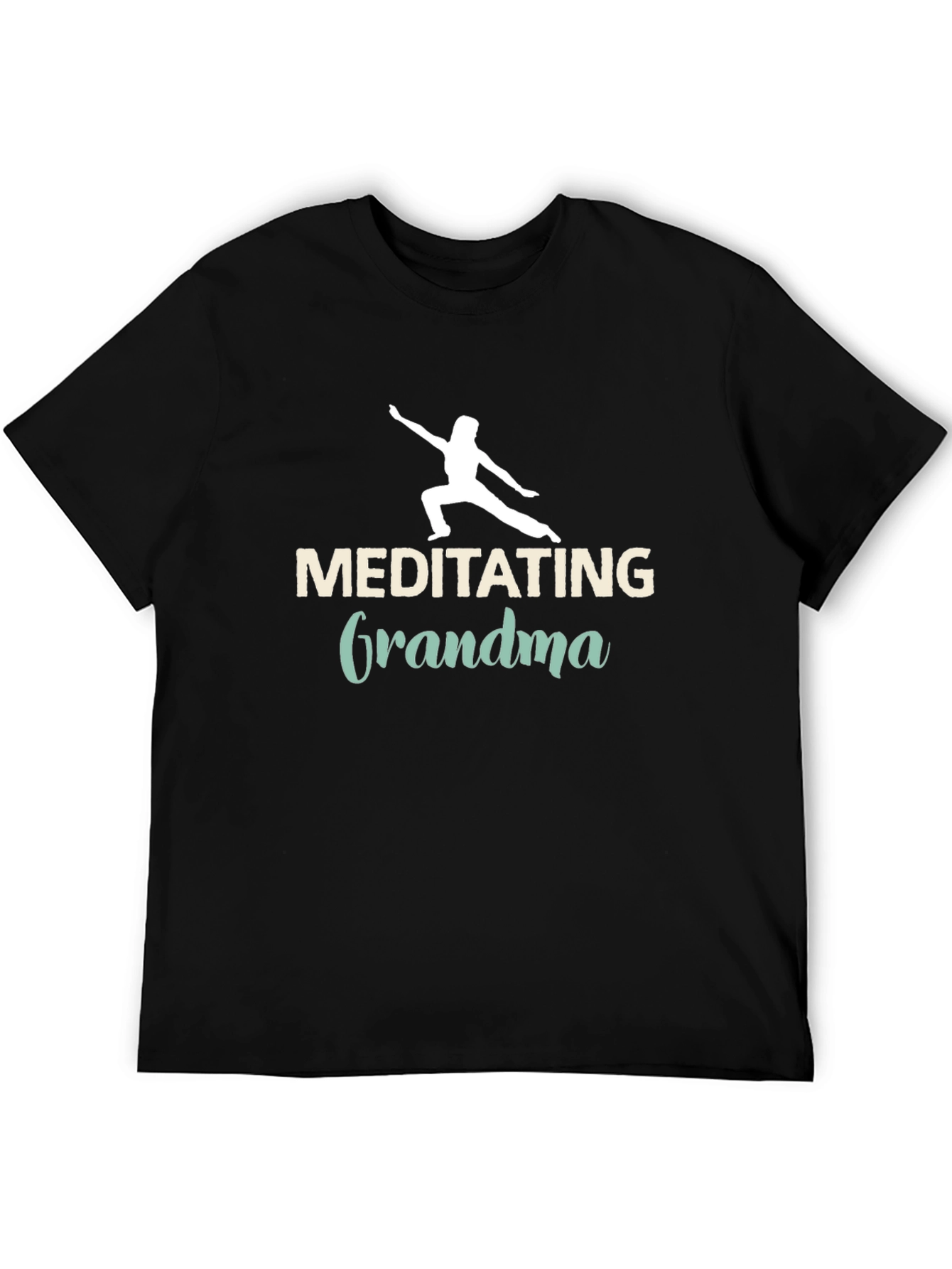 Black Meditating Grandma Black Tee view 5