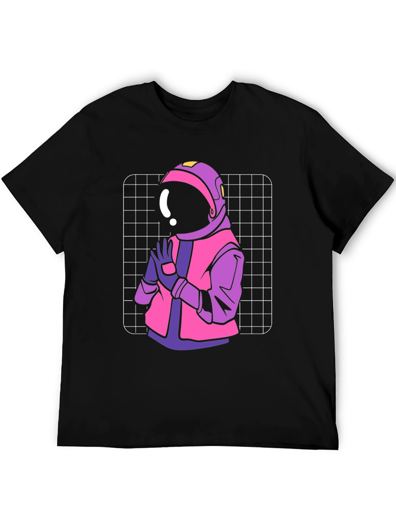 Black Retro Astronaut Graphic T-Shirt view 5