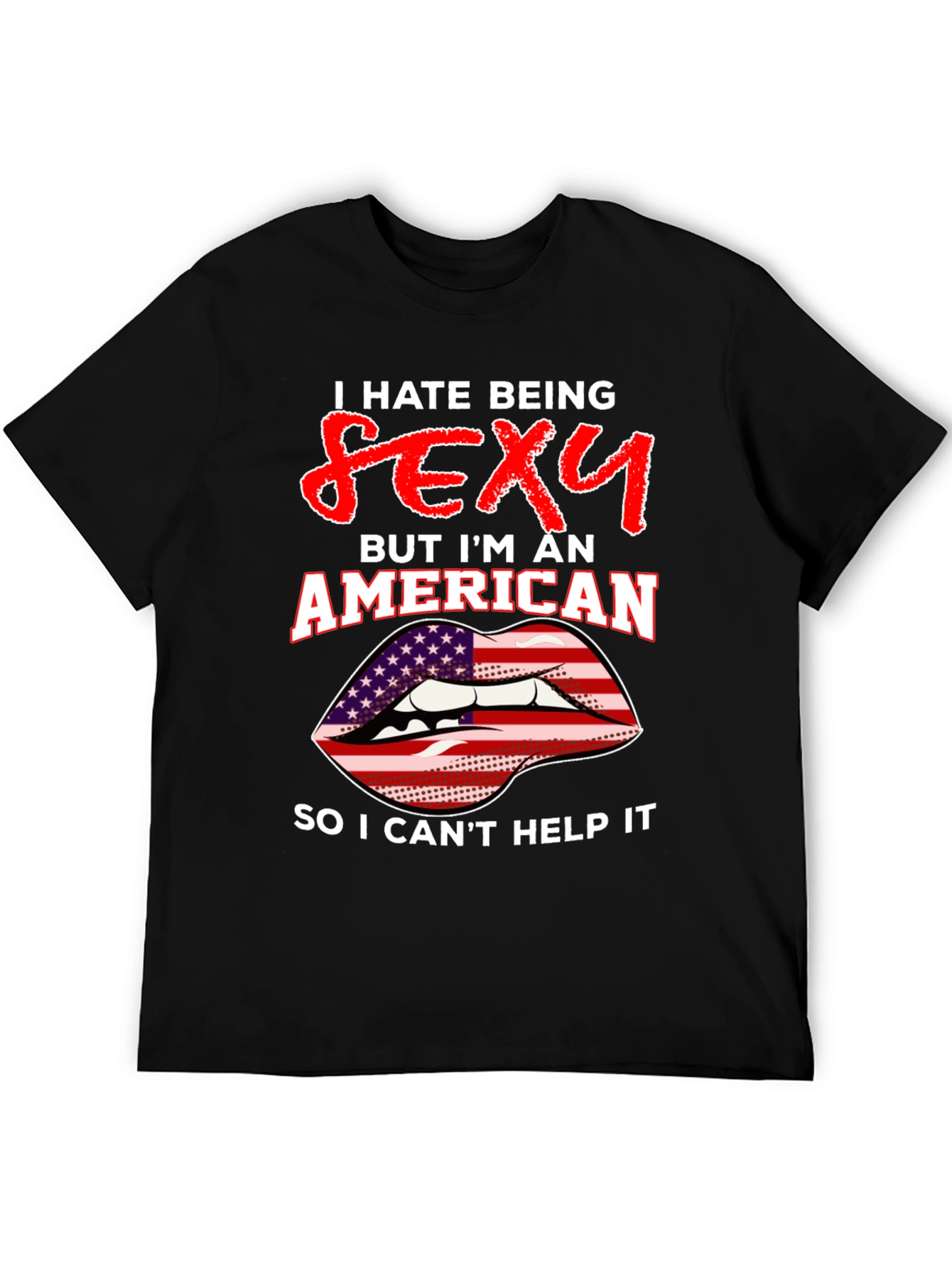 Black Sexy American Graphic Tee view 5