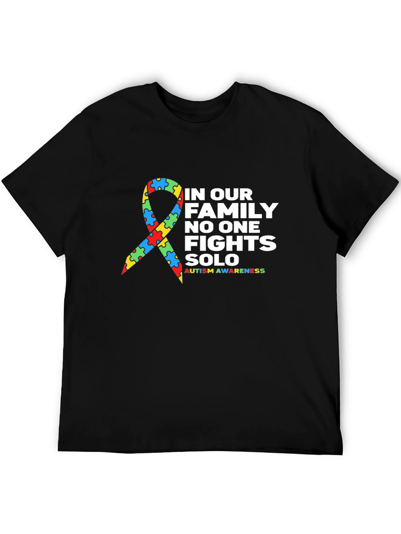 Black Autism Awareness Family T-Shirt view 5