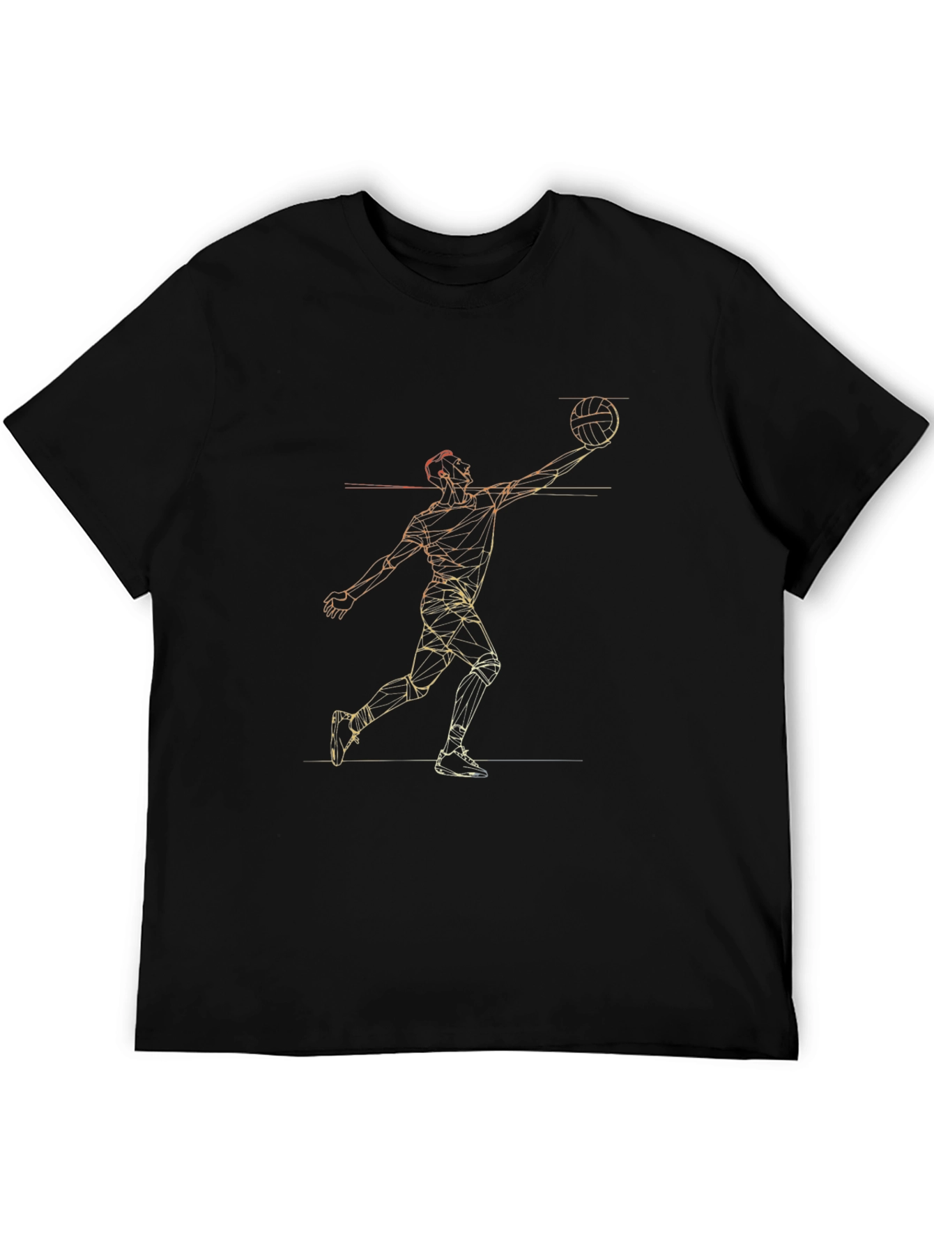 Black Geometric Basketball Player Black T-Shirt view 5