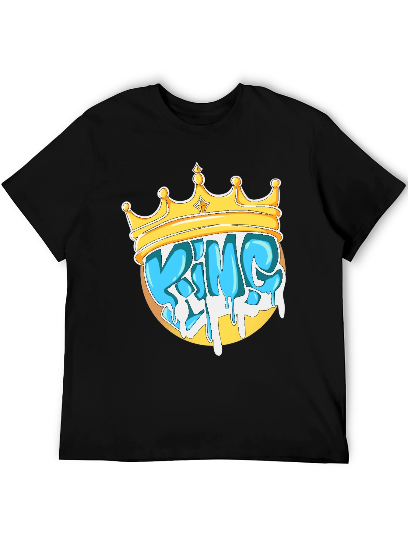 Black King Crown Graphic Tee - Stylish Men's Black T-Shirt view 5