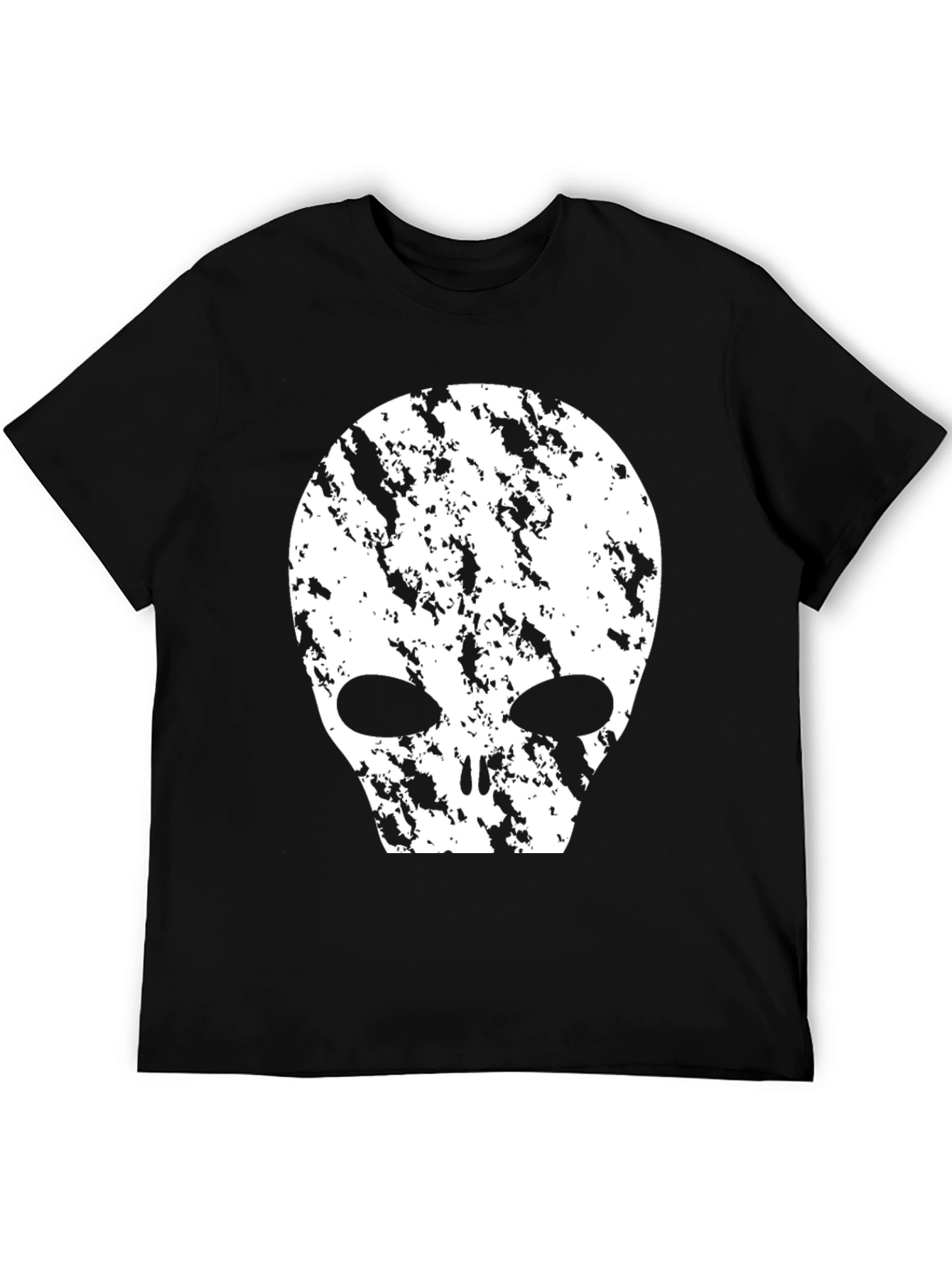 Black Distressed Alien Graphic T-Shirt - Black view 5